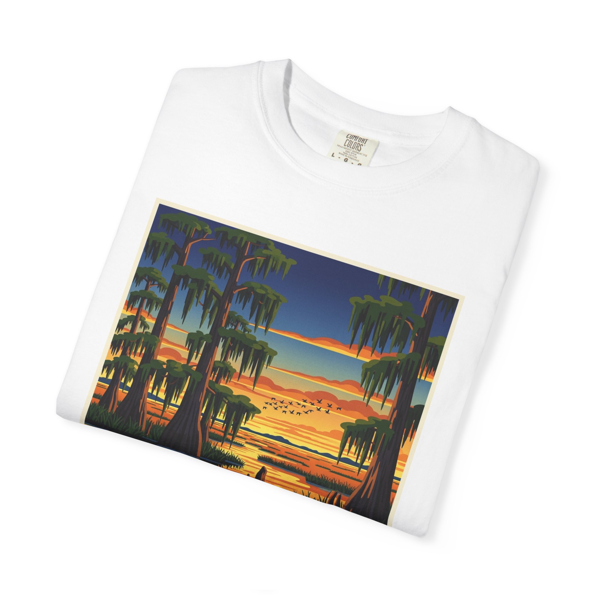 Grand Cote National Wildlife Refuge WPA Style Unisex T-shirt - Image 3