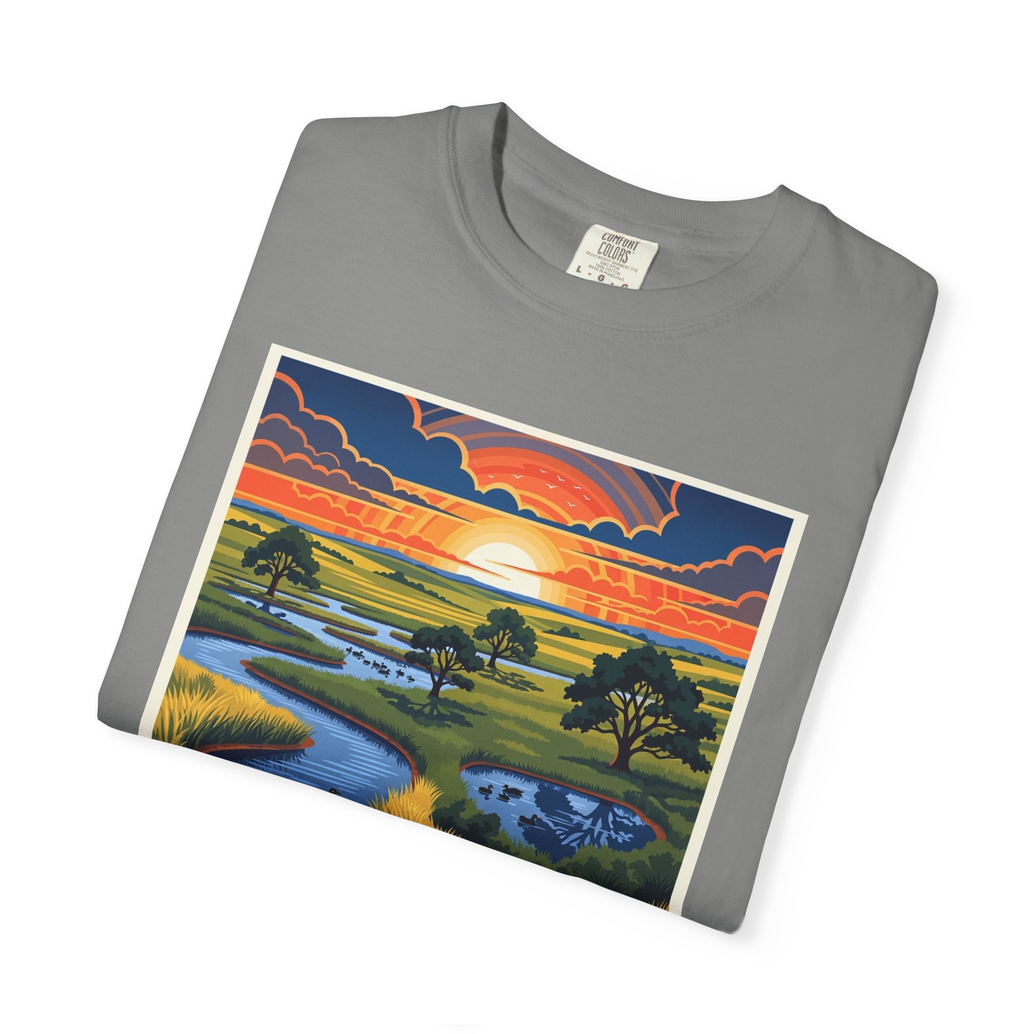 Deep Fork National Wildlife Refuge WPA Style Unisex T-shirt - Image 9