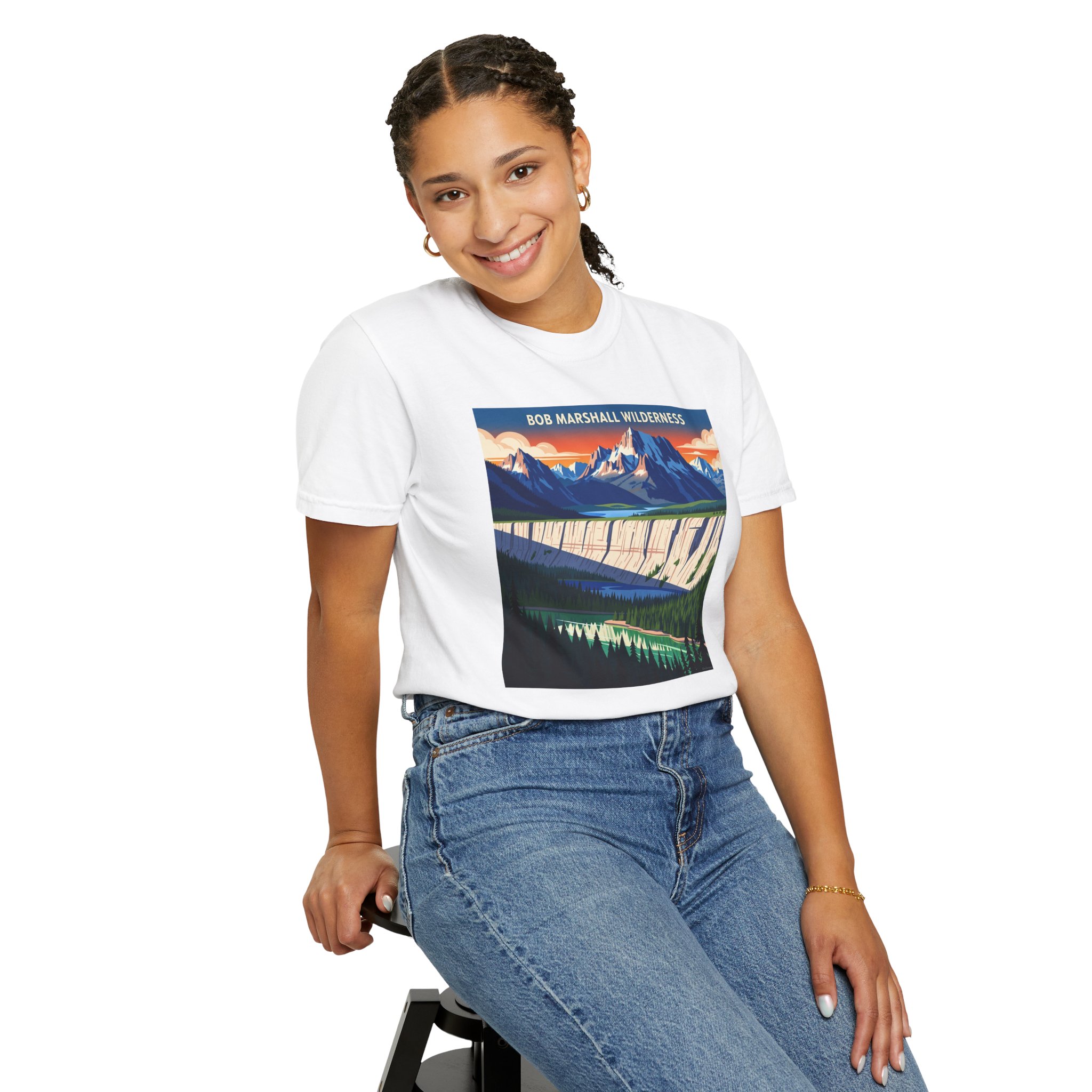 Bob Marshall Wilderness WPA Style Unisex T-shirt - Image 5