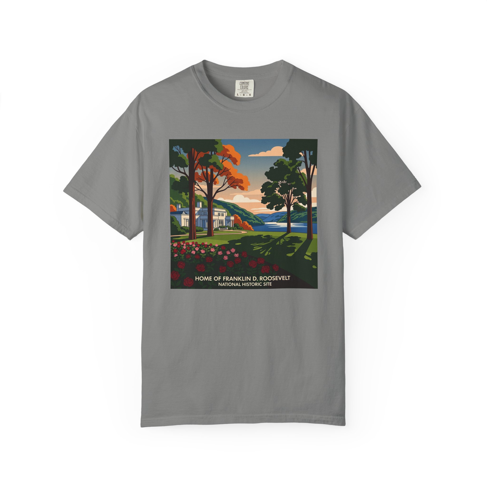 Home of Franklin D. Roosevelt National Historic Site WPA Style Unisex T-shirt - Image 7