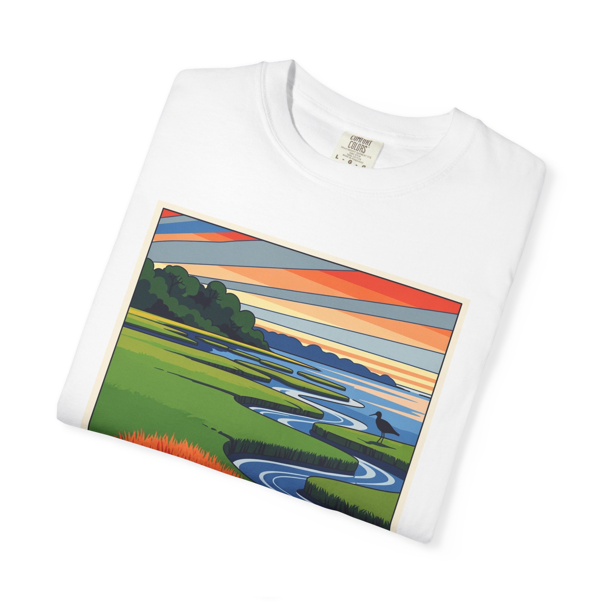 Connecticut National Estuarine Research Reserve WPA Style Unisex T-shirt - Image 3