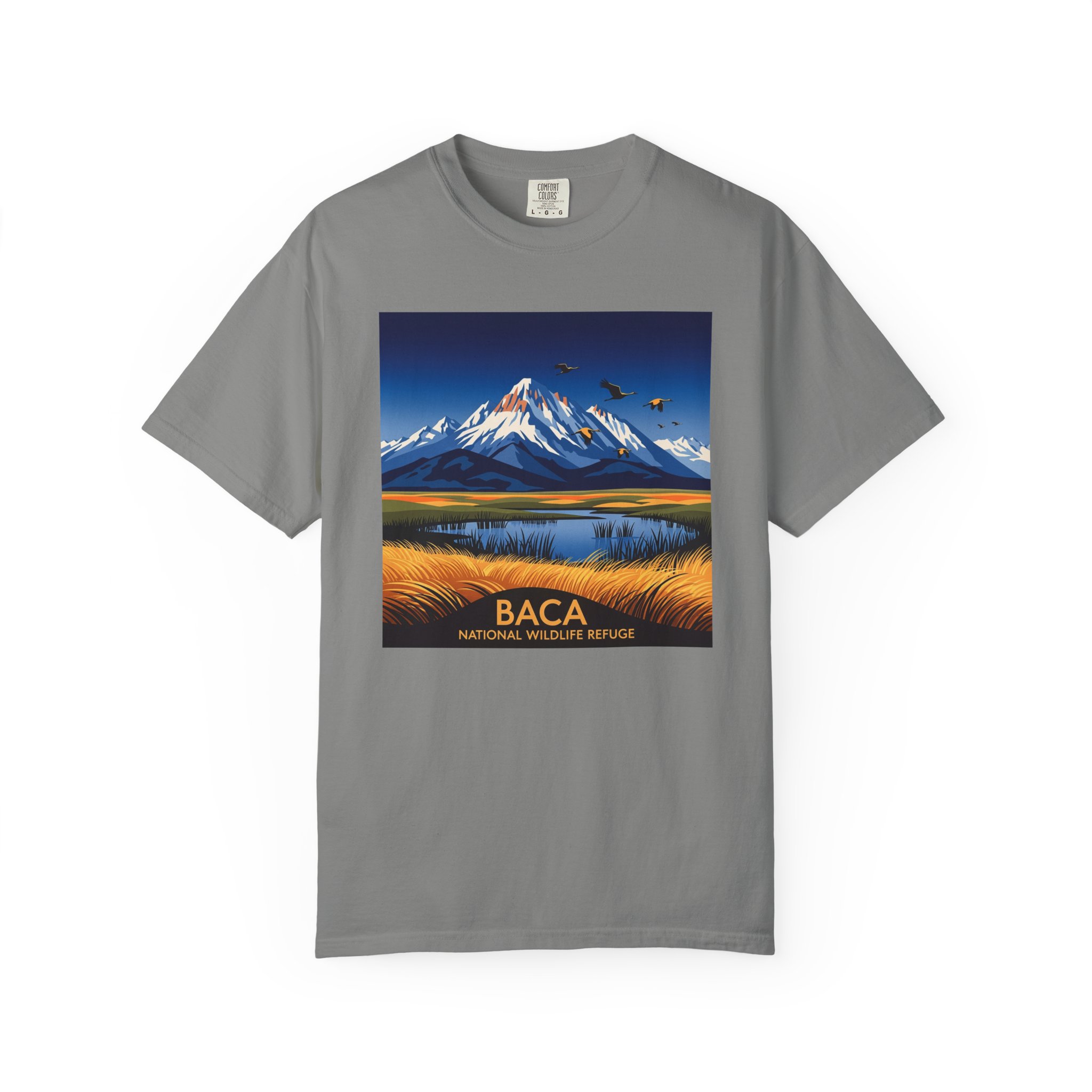 Baca National Wildlife Refuge WPA Style Unisex T-shirt - Image 7