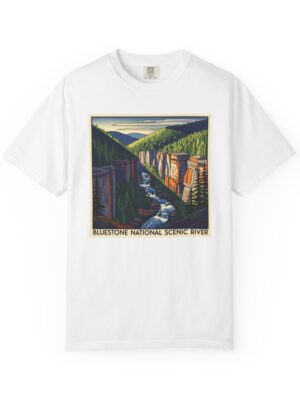 Bluestone National Scenic River WPA Style Unisex T-shirt
