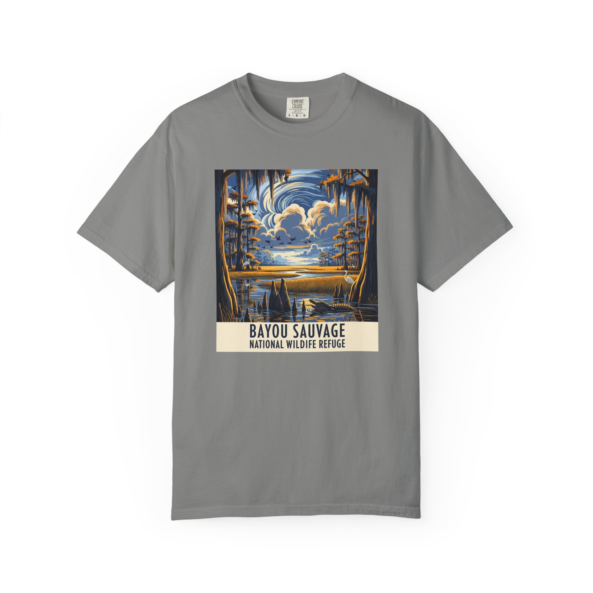 Bayou Sauvage National Wildlife Refuge WPA Style Unisex T-shirt - Image 7