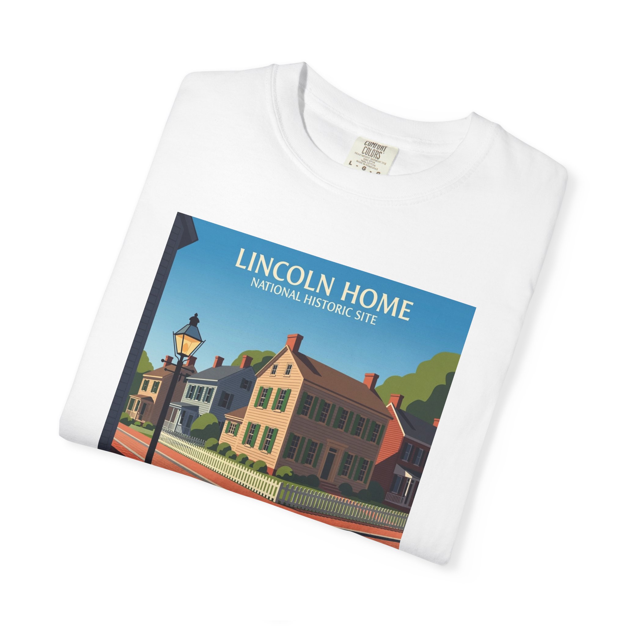Lincoln Home National Historic Site WPA Style Unisex T-shirt - Image 3
