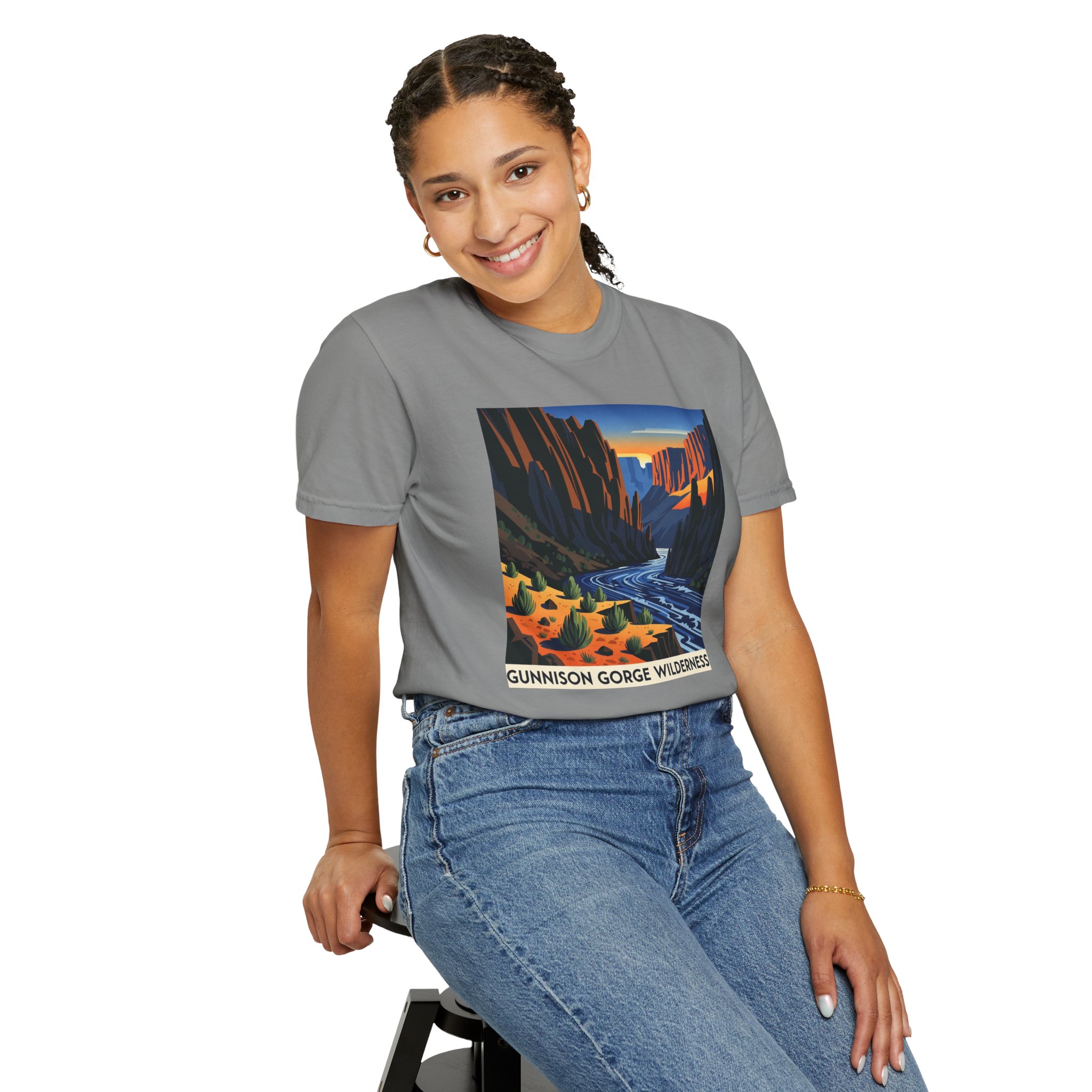 Gunnison Gorge Wilderness WPA Style Unisex T-shirt - Image 11