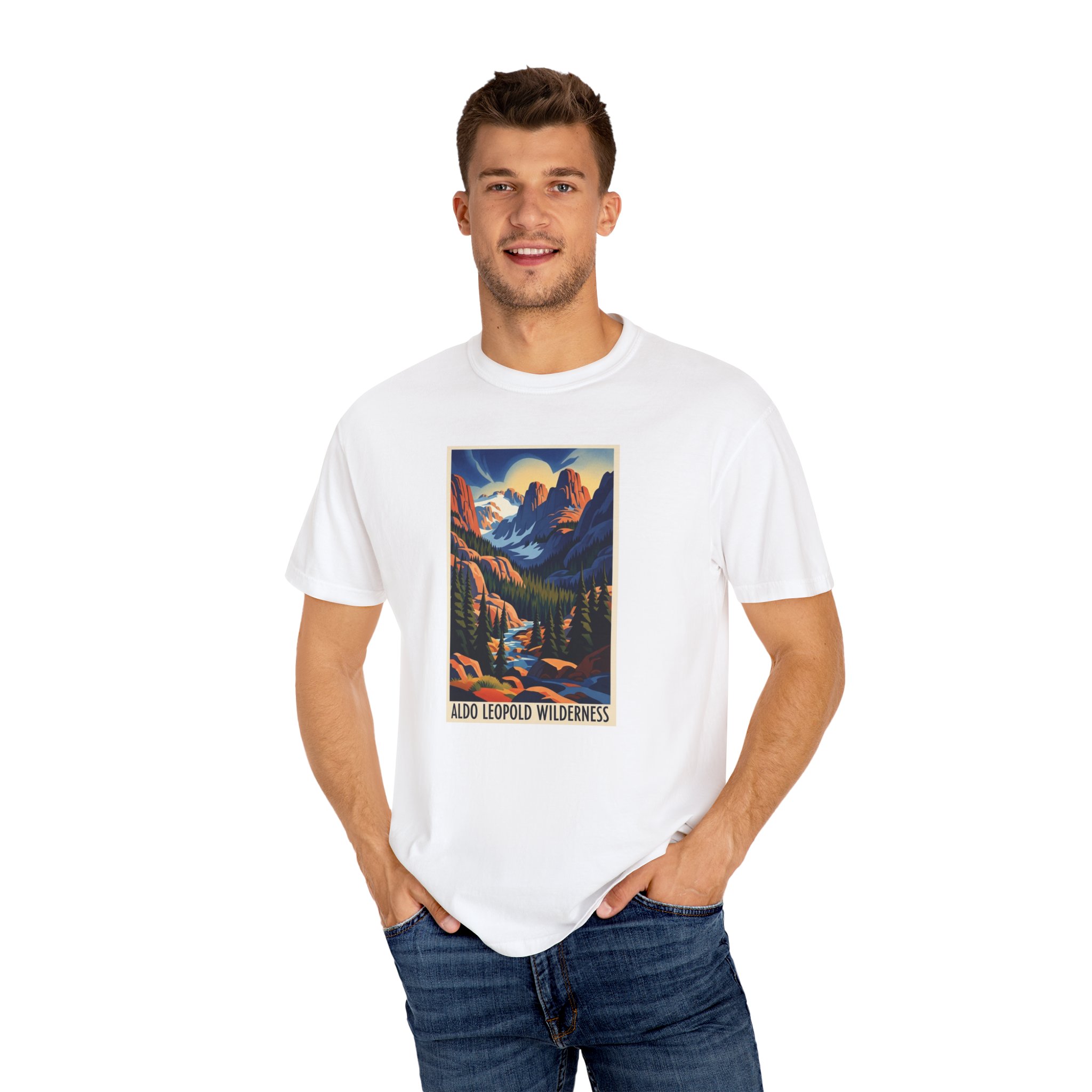 Aldo Leopold Wilderness WPA Style Unisex T-shirt - Image 4