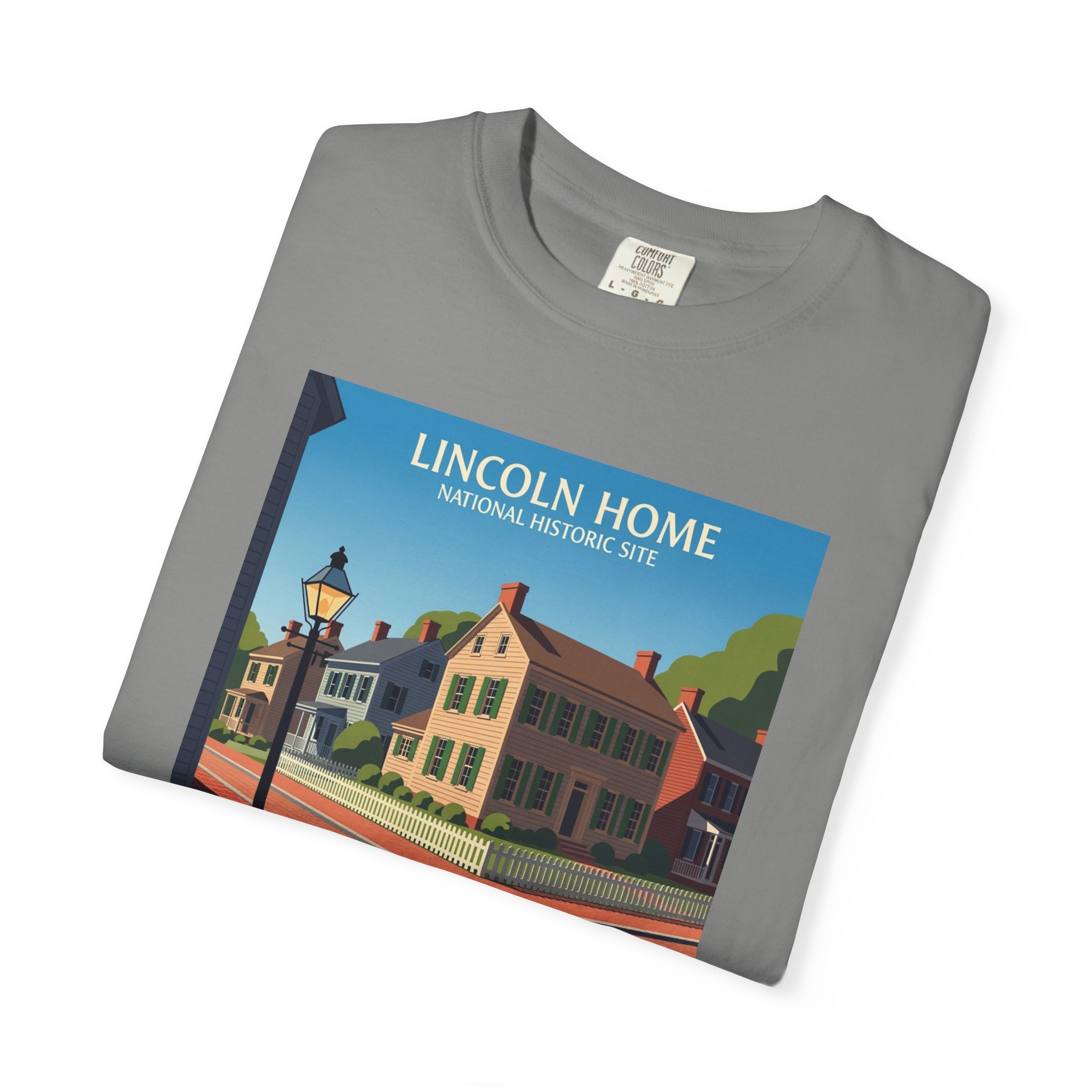 Lincoln Home National Historic Site WPA Style Unisex T-shirt - Image 9