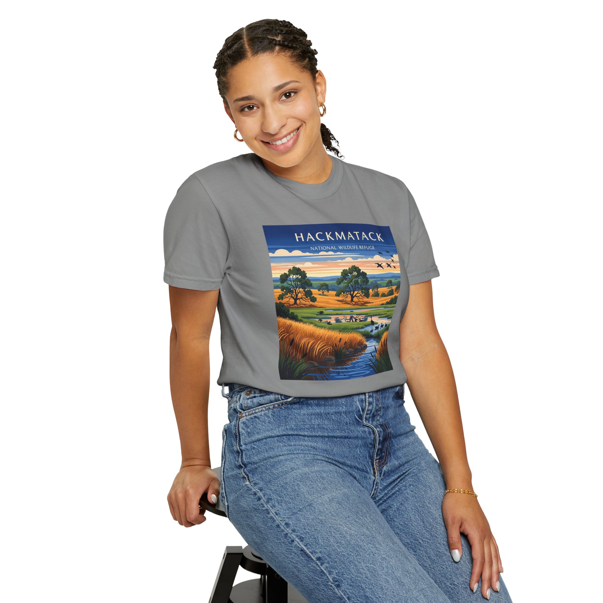 Hackmatack National Wildlife Refuge WPA Style Unisex T-shirt - Image 11