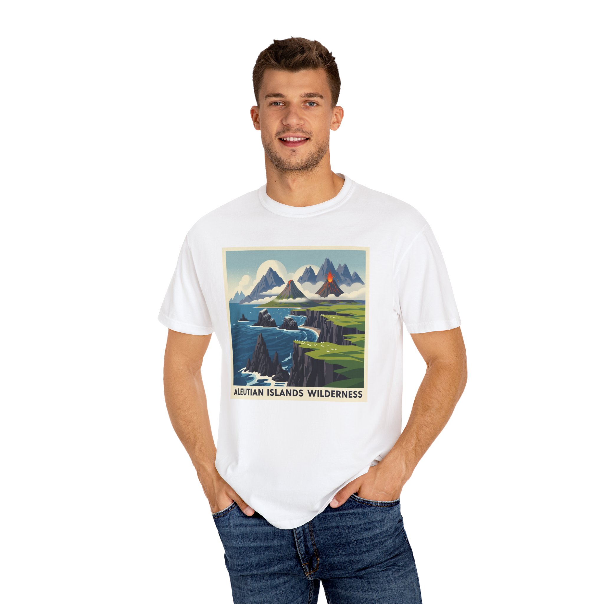Aleutian Islands Wilderness WPA Style Unisex T-shirt - Image 4