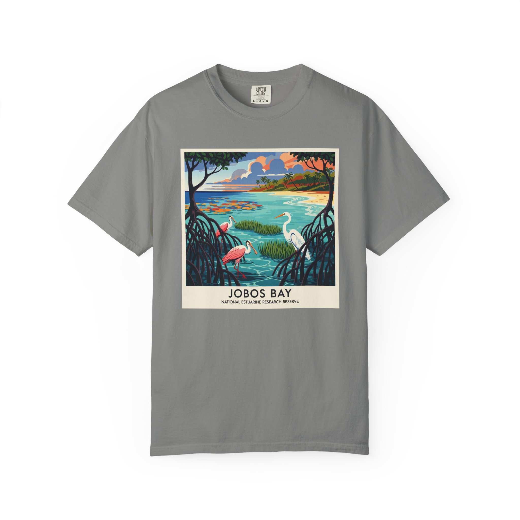 Jobos Bay National Estuarine Research Reserve WPA Style Unisex T-shirt - Image 7