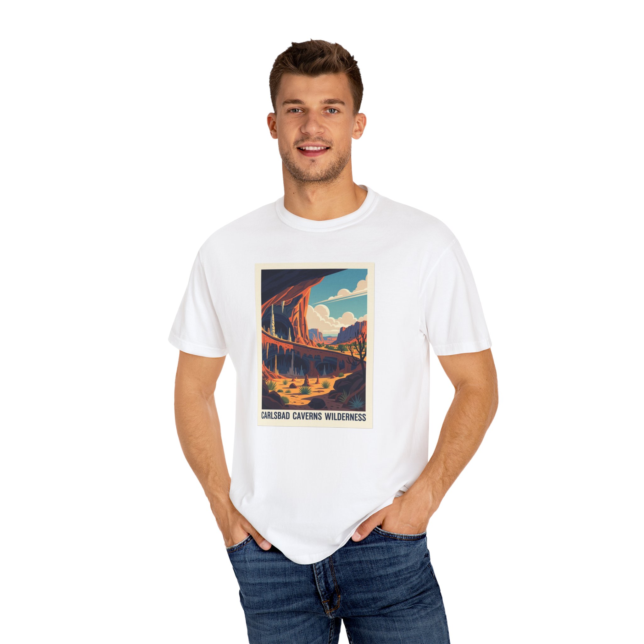 Carlsbad Caverns Wilderness WPA Style Unisex T-shirt - Image 4