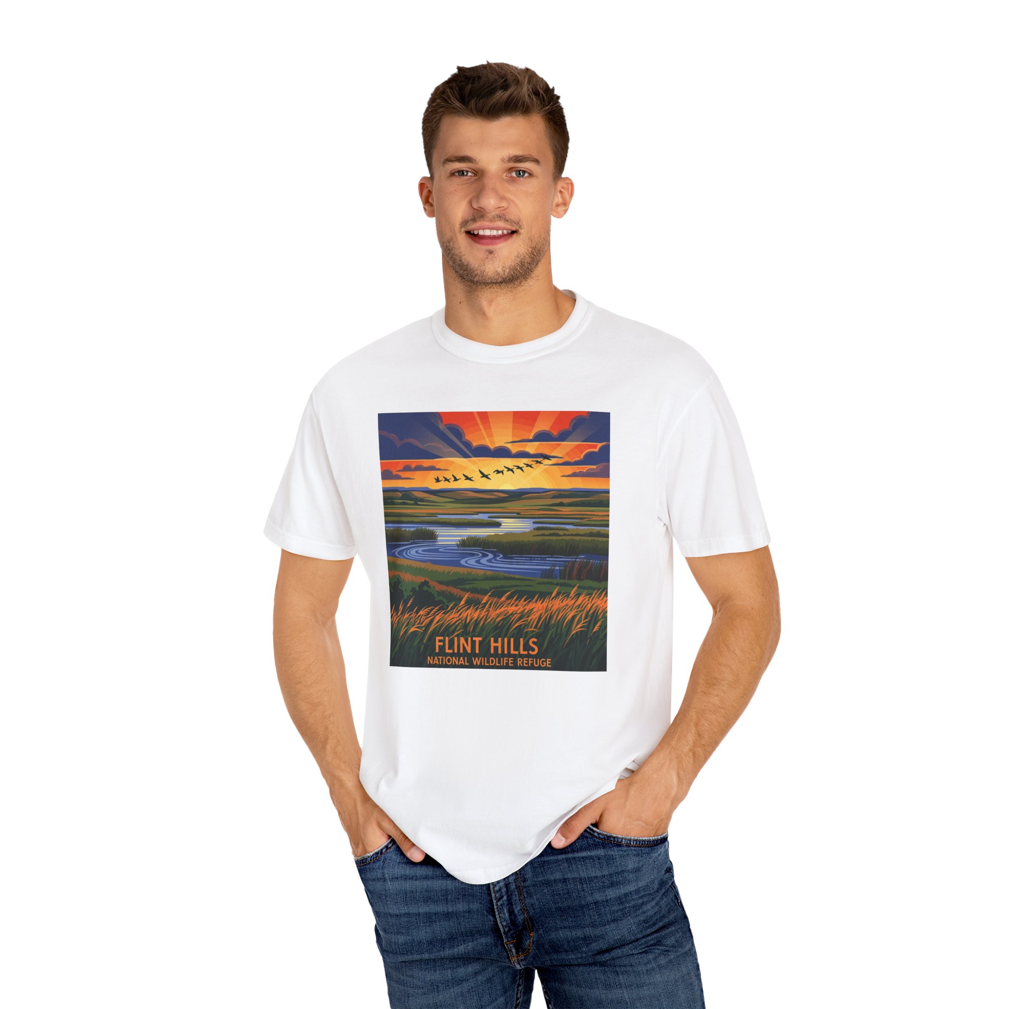 Flint Hills National Wildlife Refuge WPA Style Unisex T-shirt - Image 4