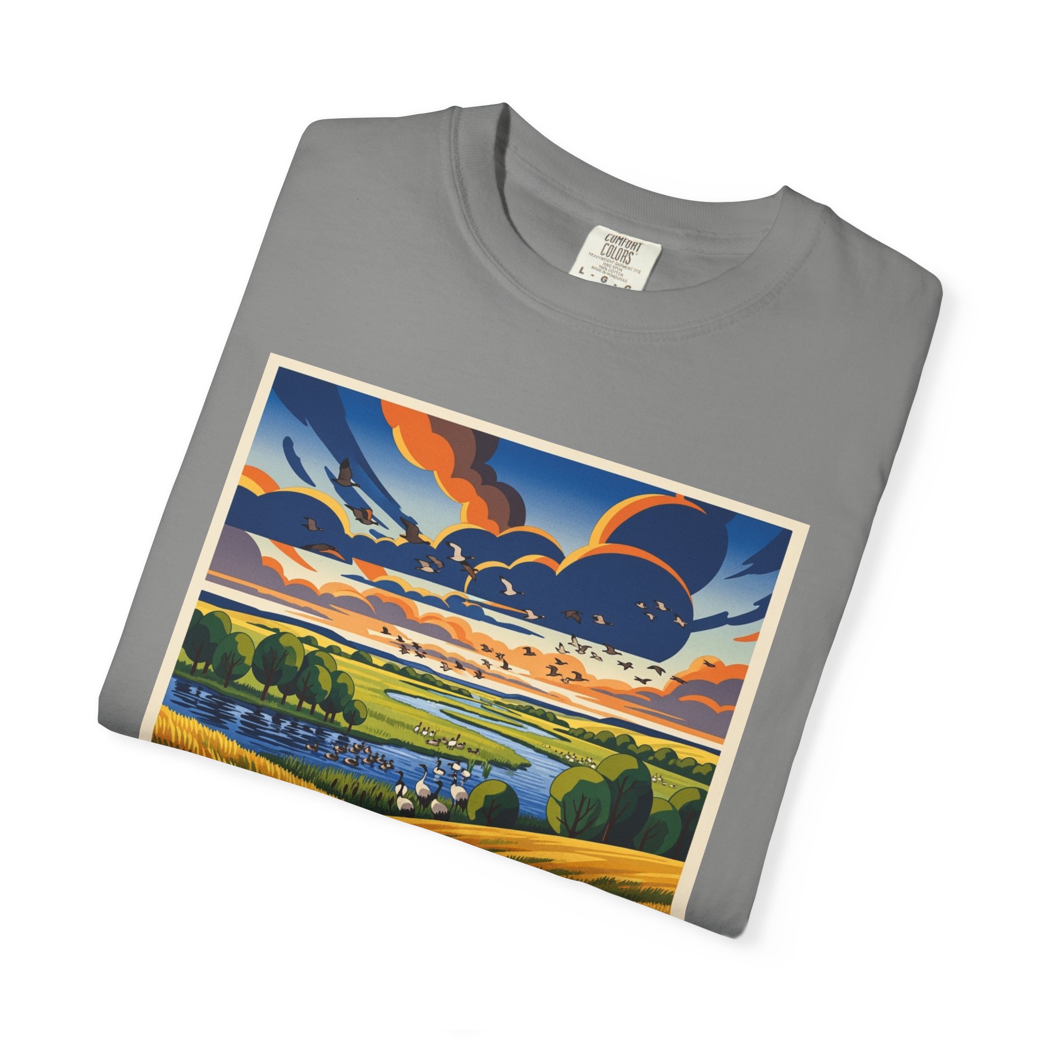Karl E. Mundt National Wildlife Refuge WPA Style Unisex T-shirt - Image 9