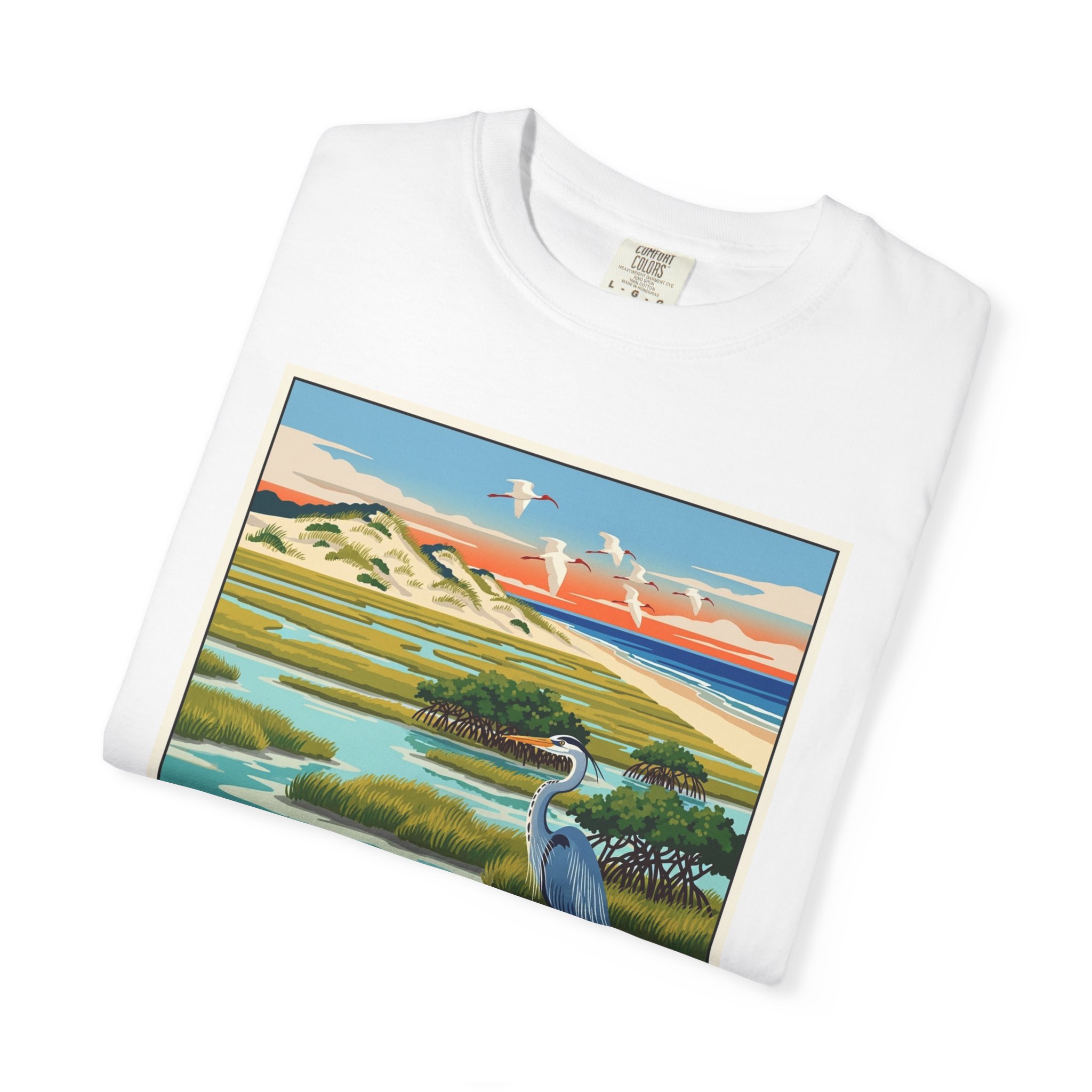 Island Bay National Wildlife Refuge WPA Style Unisex T-shirt - Image 3