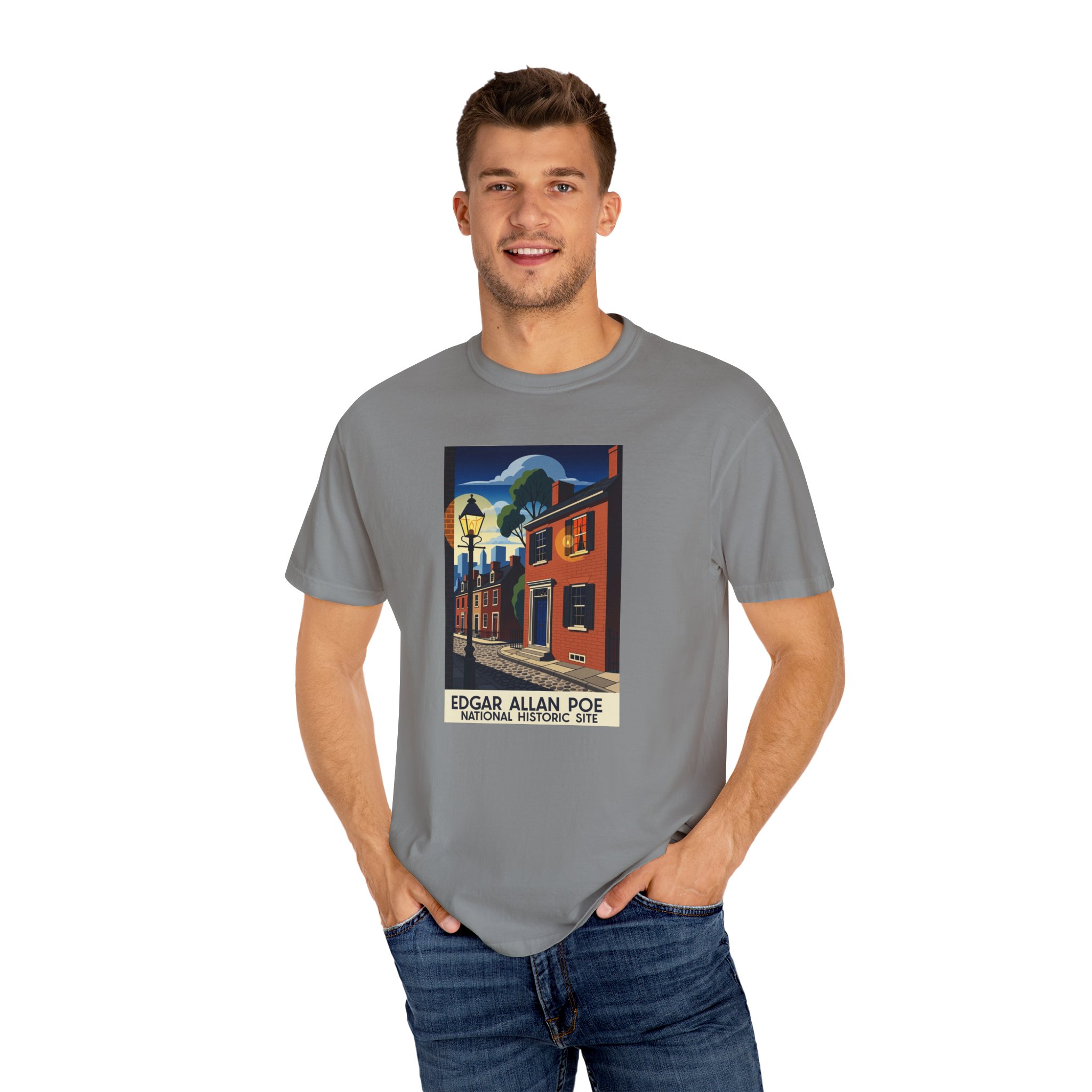 Edgar Allan Poe National Historic Site WPA Style Unisex T-shirt - Image 10