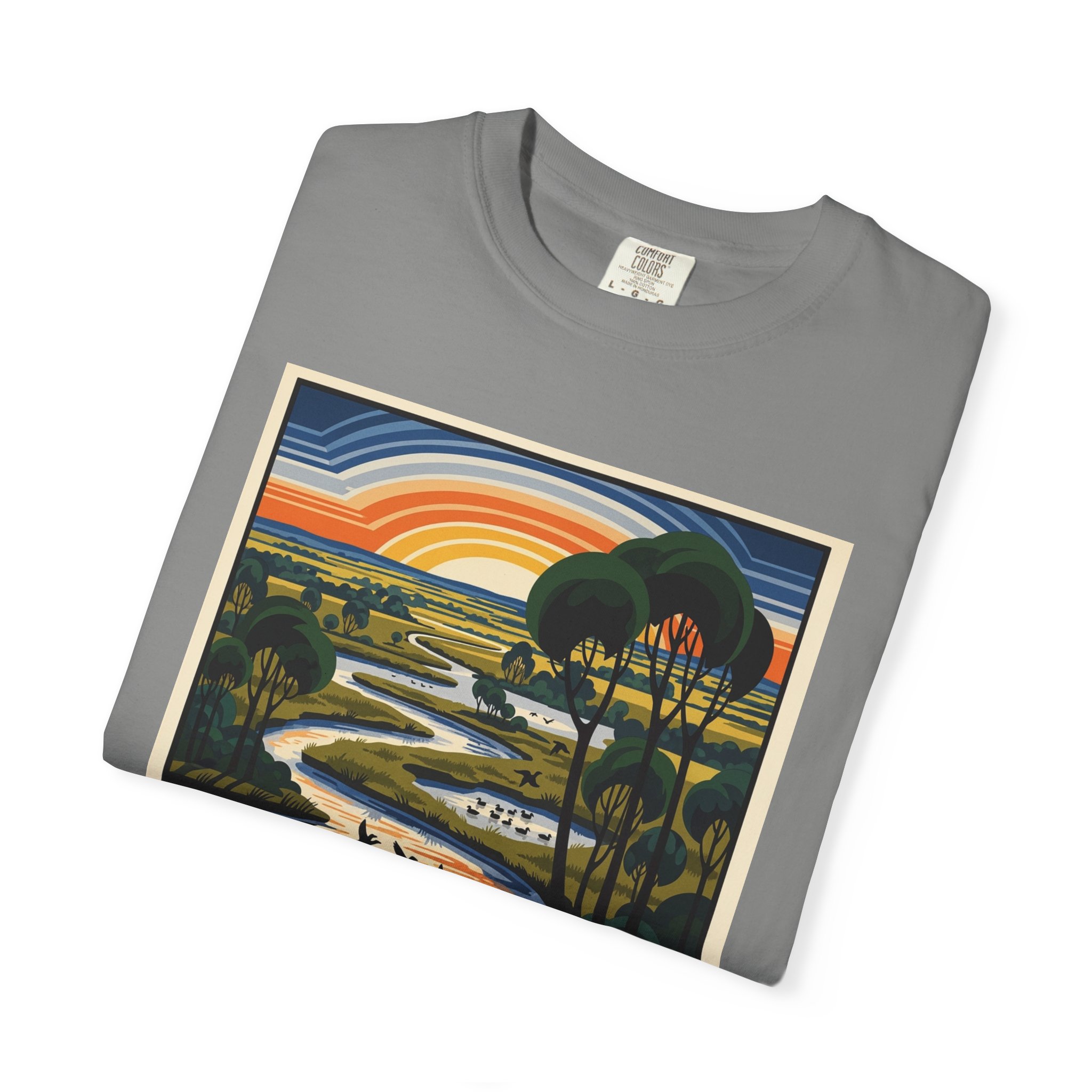 Big Muddy National Fish and Wildlife Refuge WPA Style Unisex T-shirt - Image 9