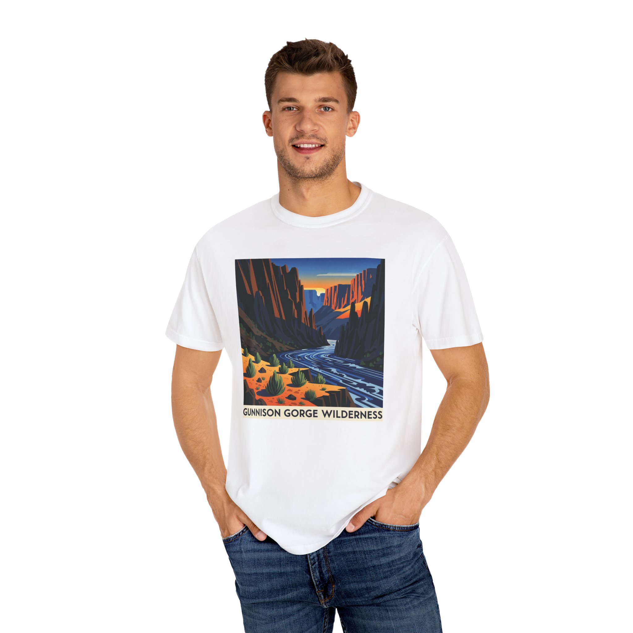 Gunnison Gorge Wilderness WPA Style Unisex T-shirt - Image 4