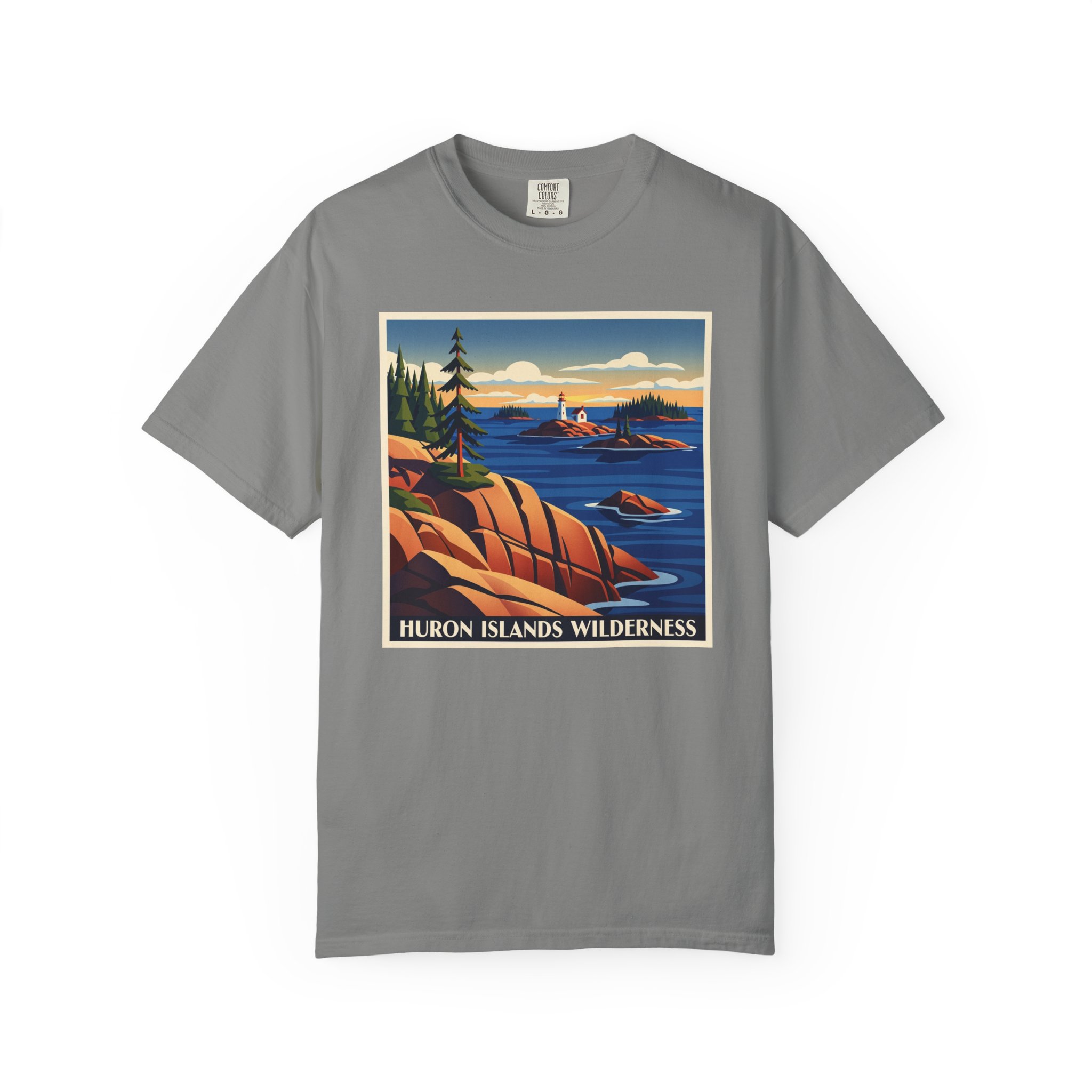 Huron Islands Wilderness WPA Style Unisex T-shirt - Image 7