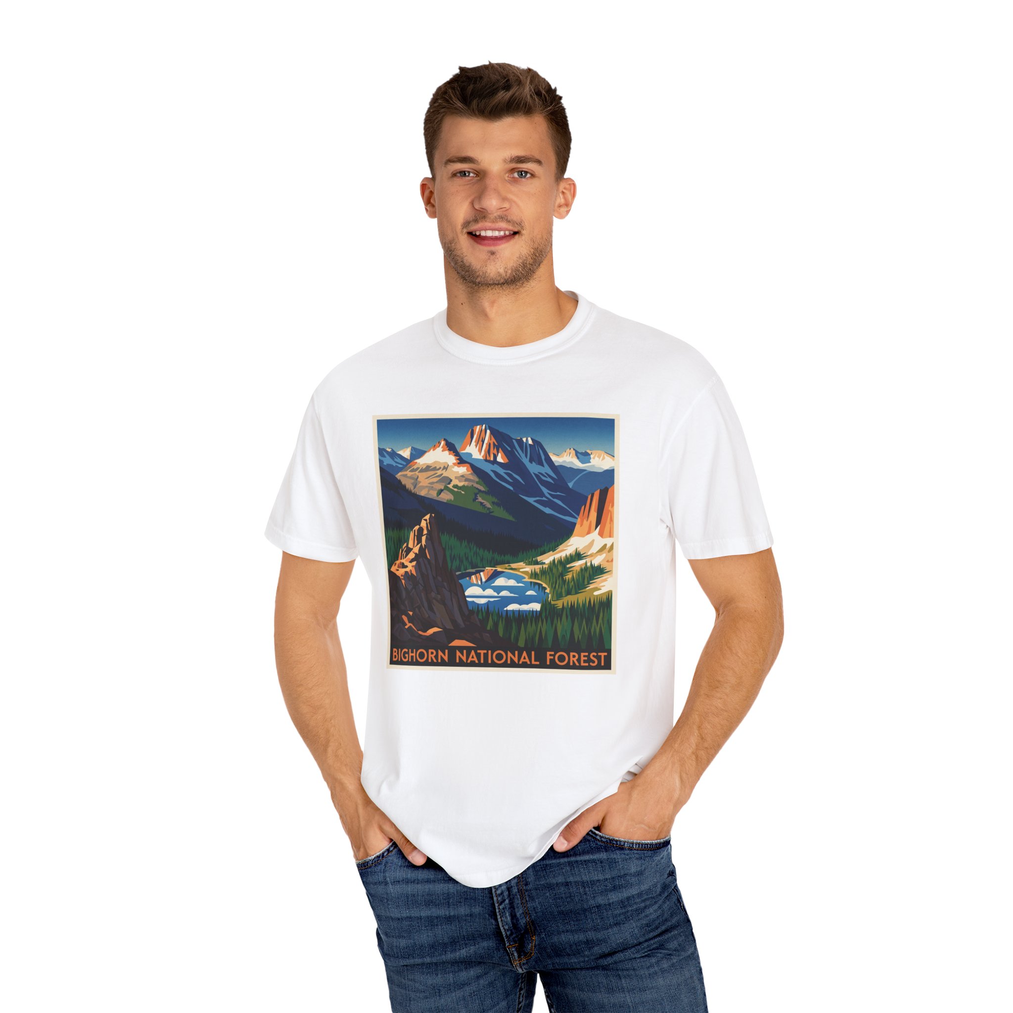 Bighorn National Forest WPA Style Unisex T-shirt - Image 4