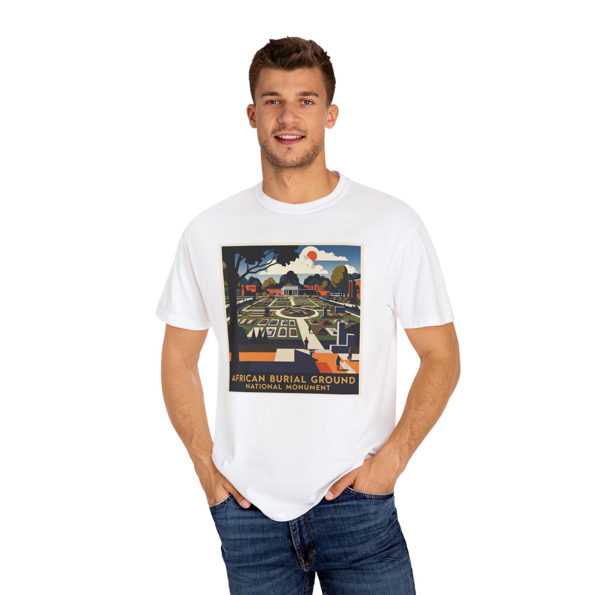 African Burial Ground National Monument WPA Style Unisex T-shirt - Image 4