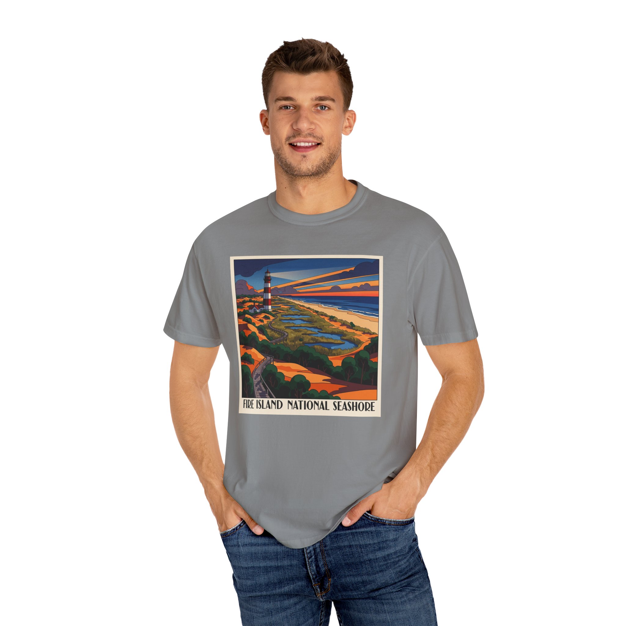 Fire Island National Seashore WPA Style Unisex T-shirt - Image 10