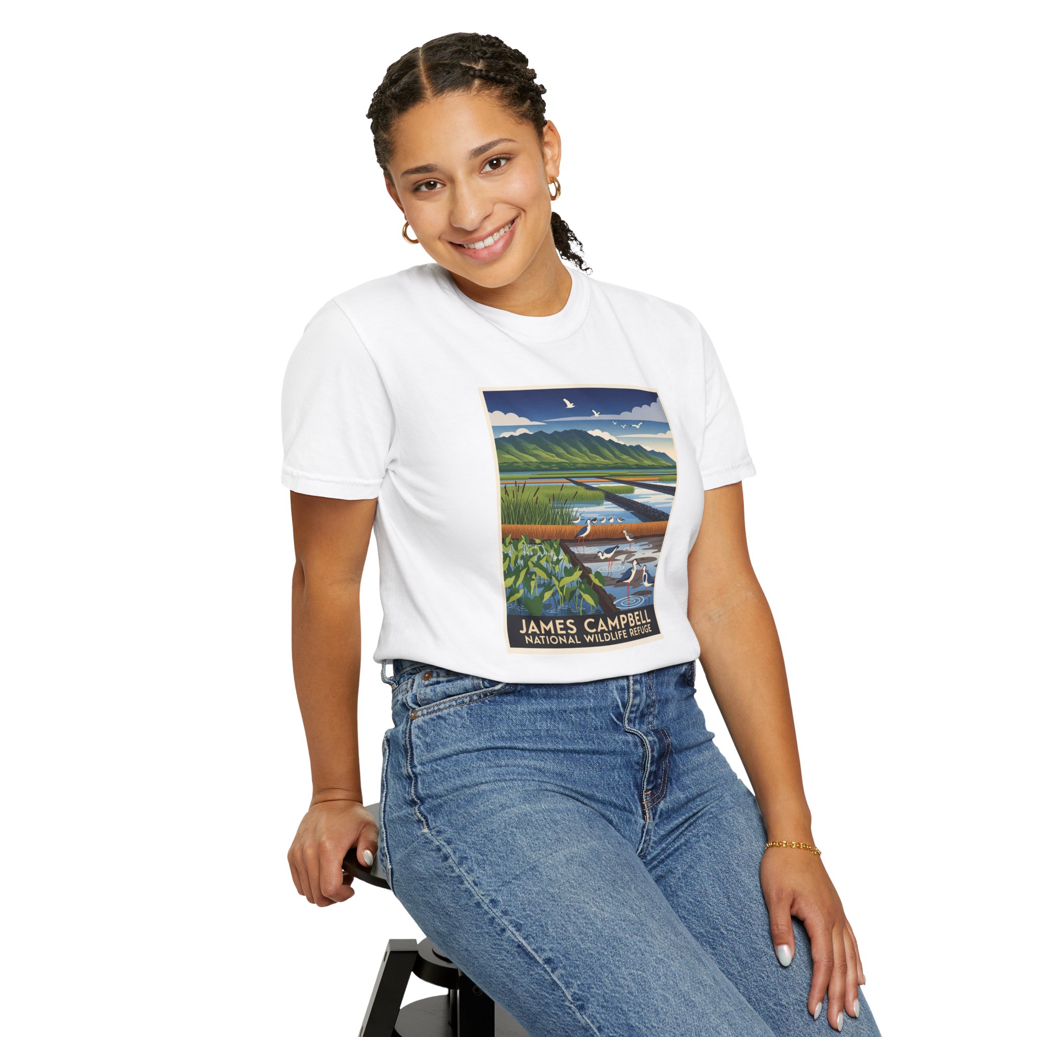 James Campbell National Wildlife Refuge WPA Style Unisex T-shirt - Image 5
