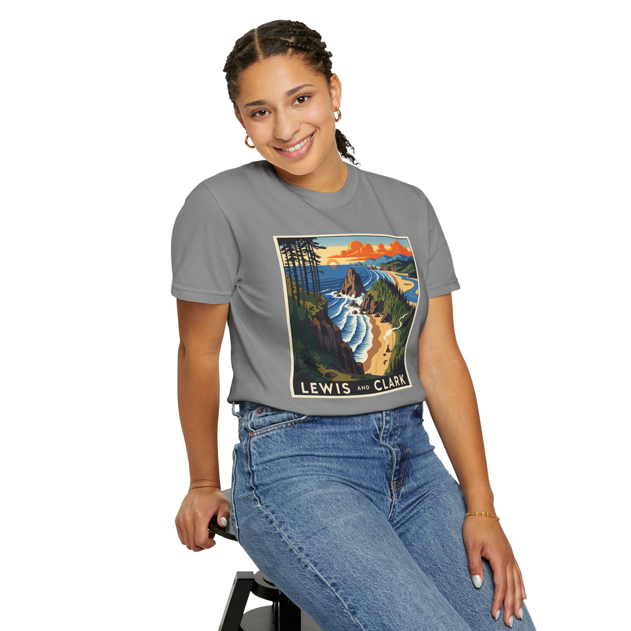 Lewis and Clark National Historical Park WPA Style Unisex T-shirt - Image 11