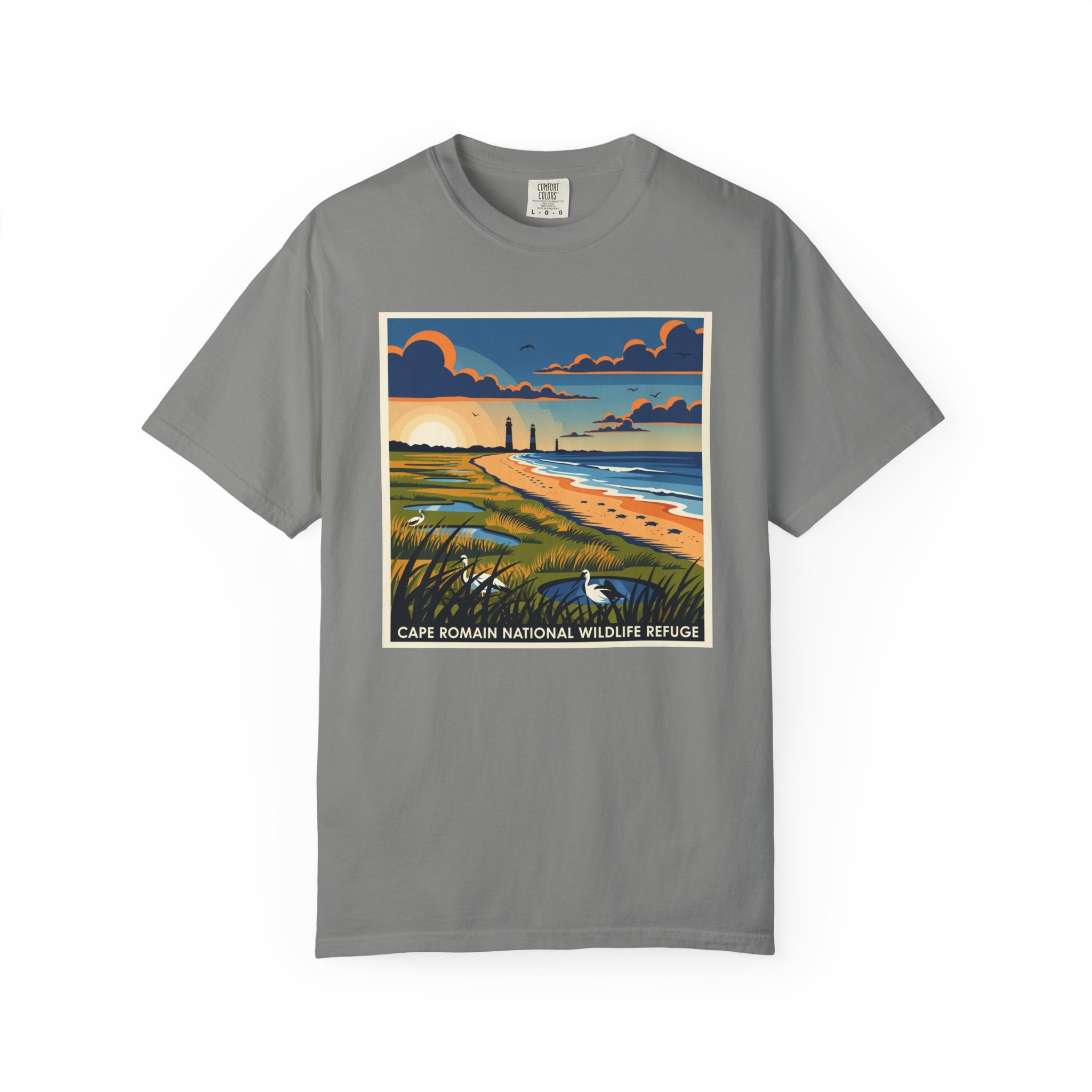 Cape Romain National Wildlife Refuge WPA Style Unisex T-shirt - Image 7