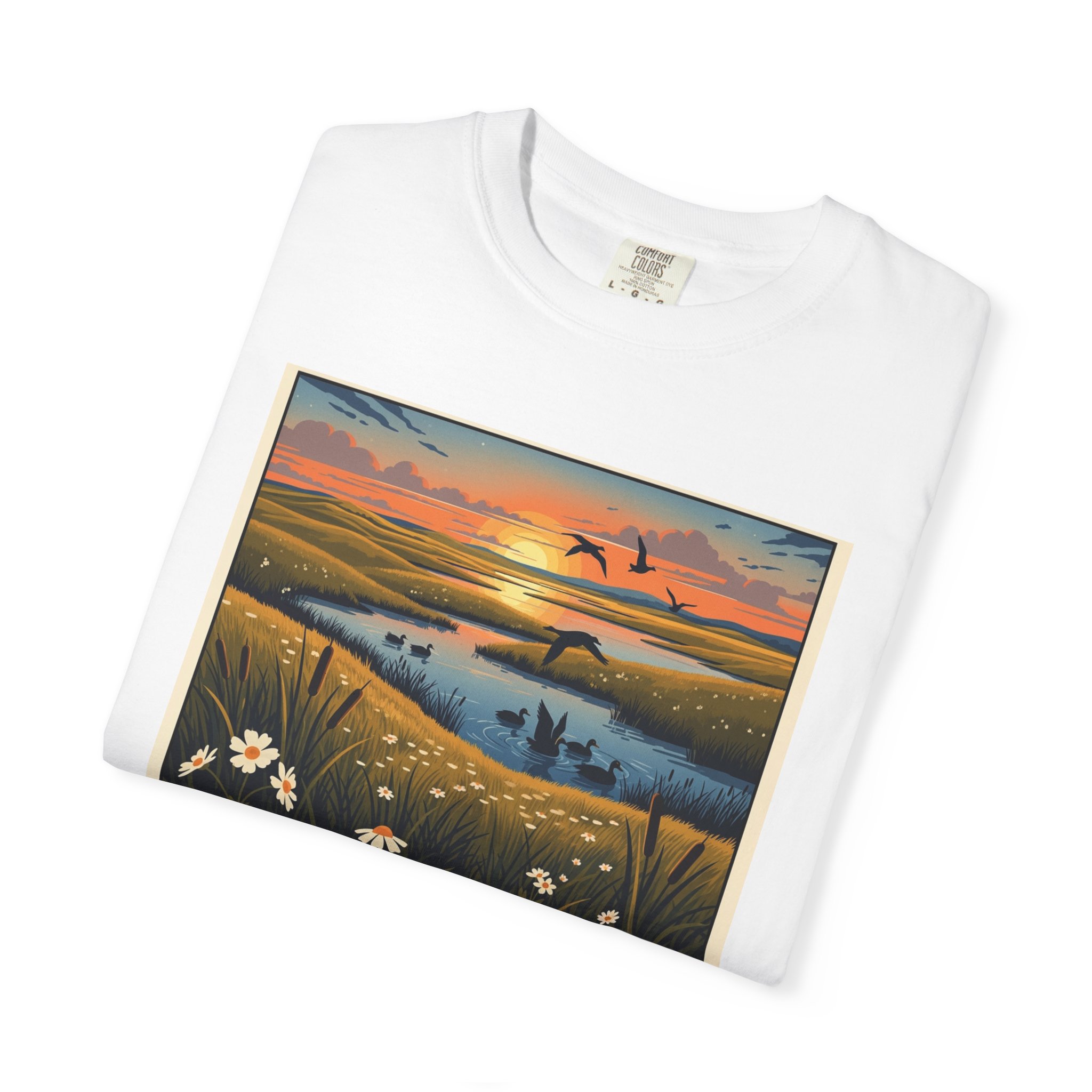 Florence Lake National Wildlife Refuge WPA Style Unisex T-shirt - Image 3