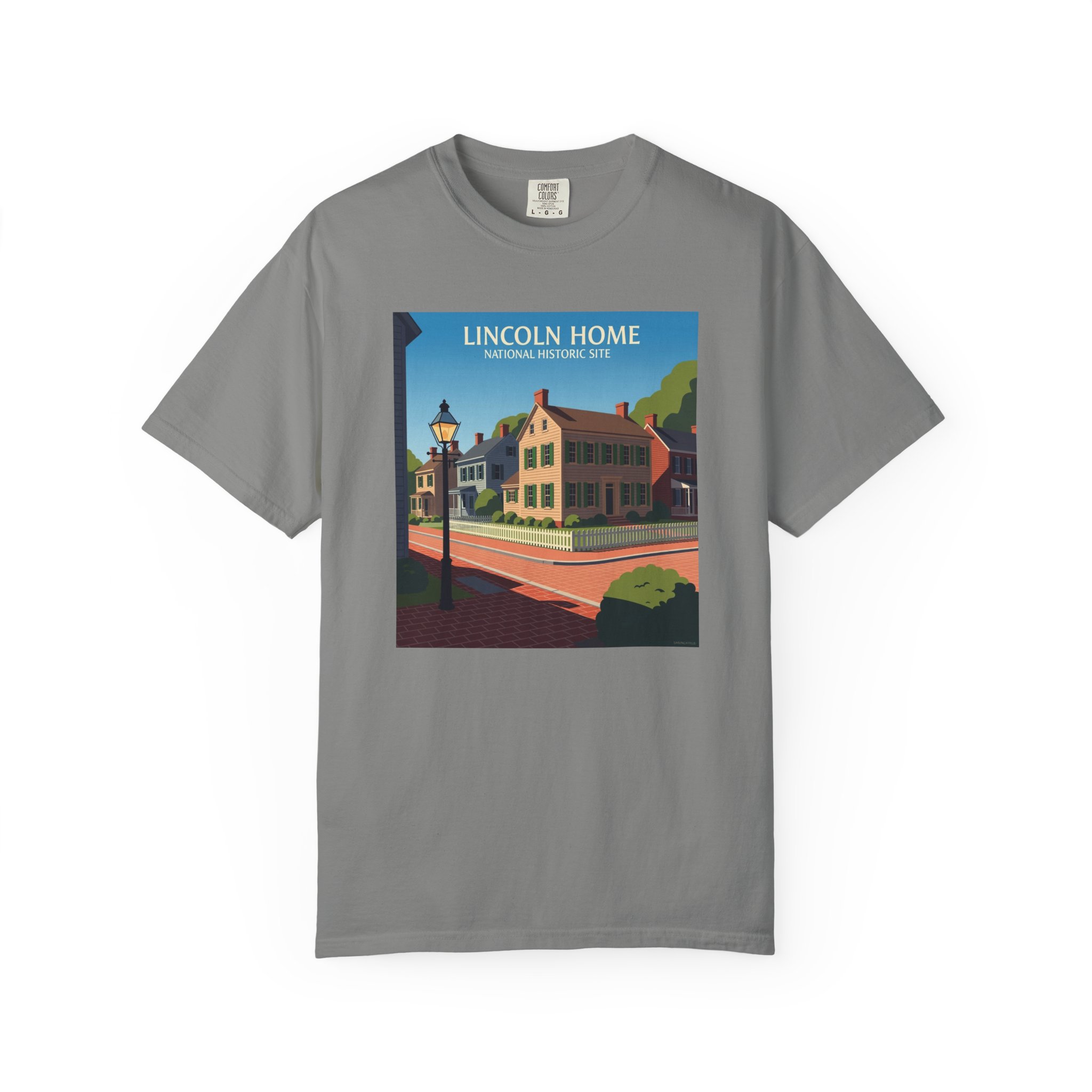 Lincoln Home National Historic Site WPA Style Unisex T-shirt - Image 7