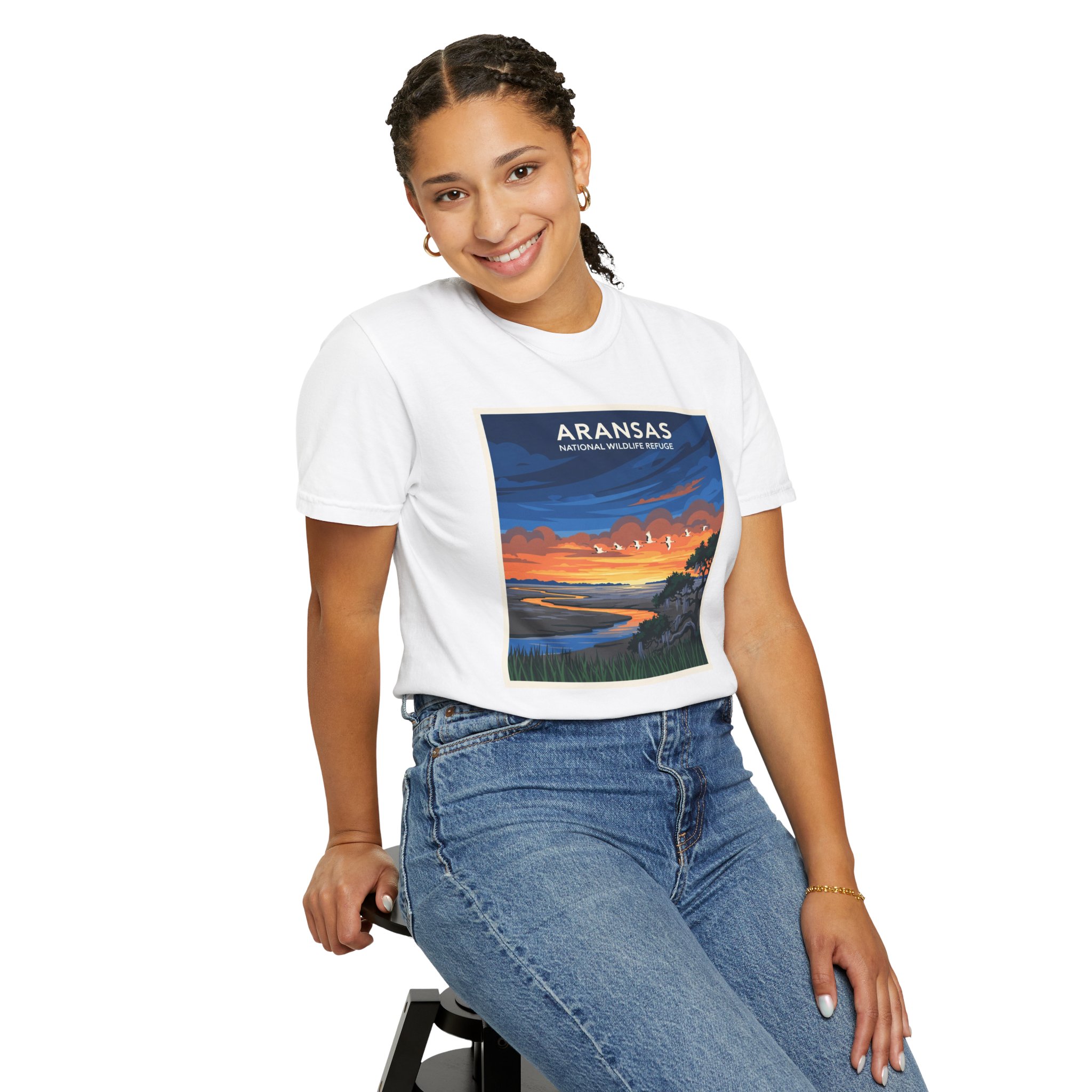 Aransas National Wildlife Refuge WPA Style Unisex T-shirt - Image 5