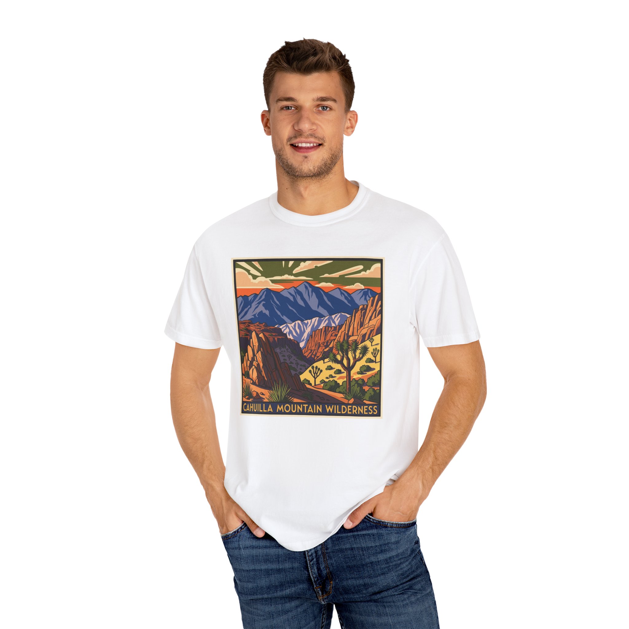 Cahuilla Mountain Wilderness WPA Style Unisex T-shirt - Image 4