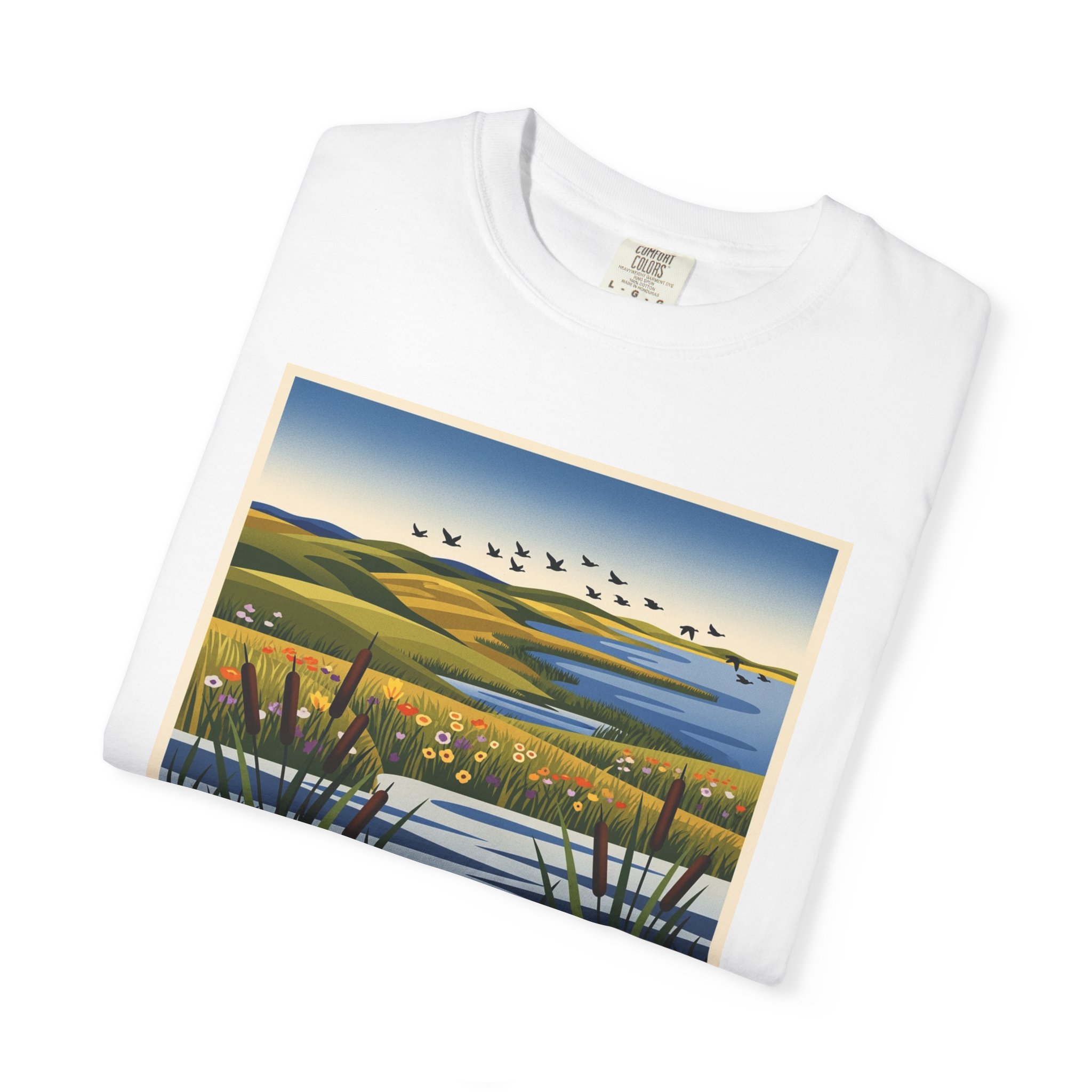 Hobart Lake National Wildlife Refuge WPA Style Unisex T-shirt - Image 3