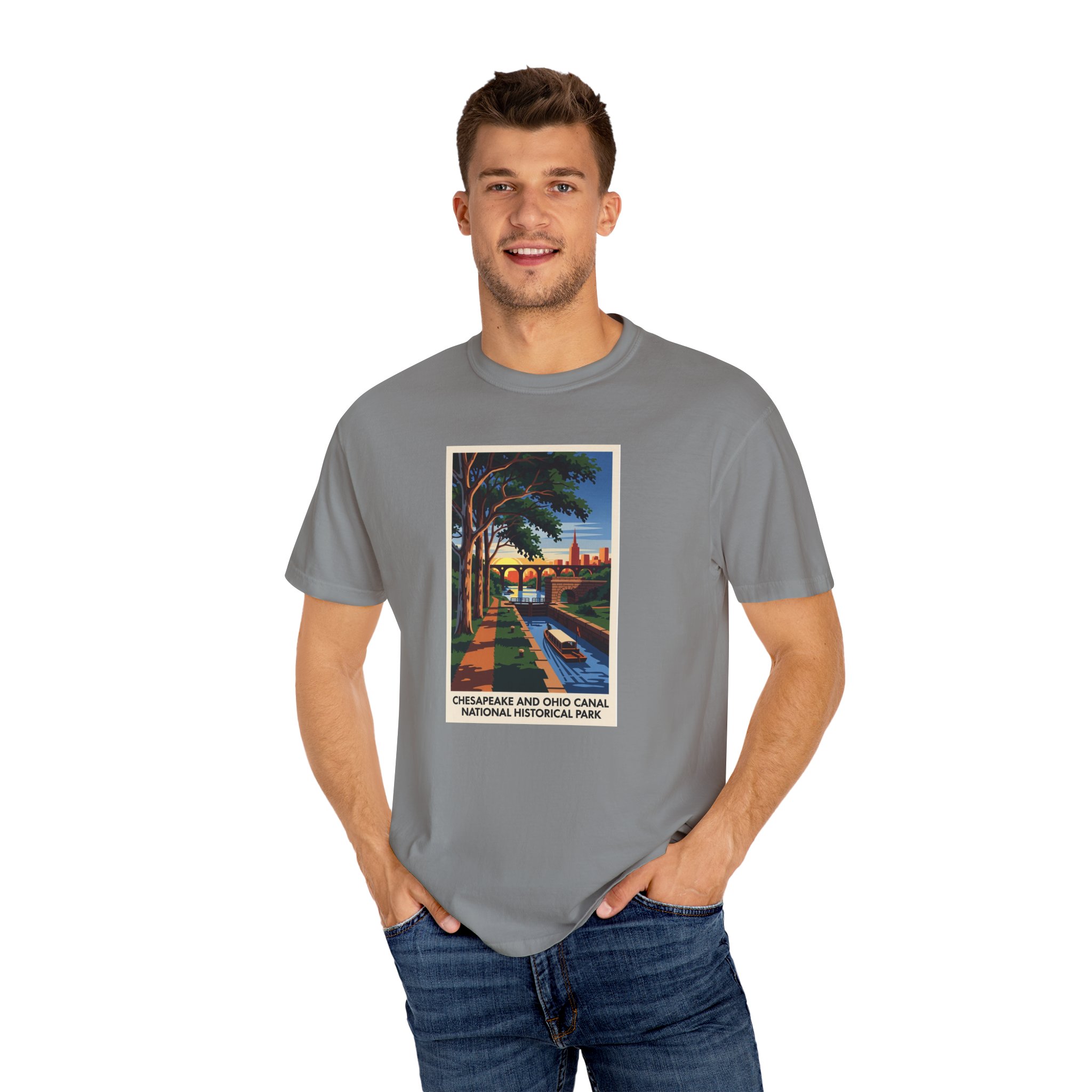 Chesapeake and Ohio Canal National Historical Park WPA Style Unisex T-shirt - Image 10