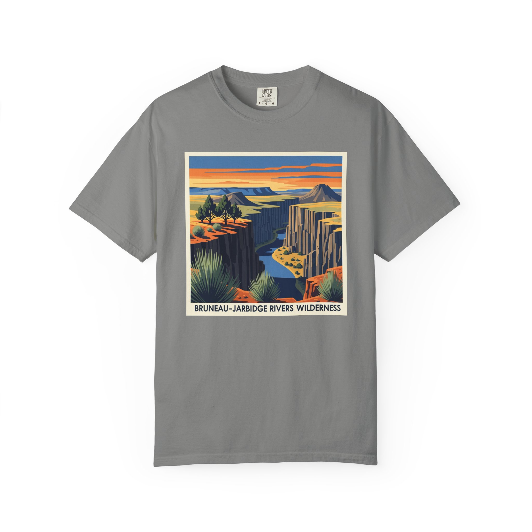 Bruneau–Jarbidge Rivers Wilderness WPA Style Unisex T-shirt - Image 7