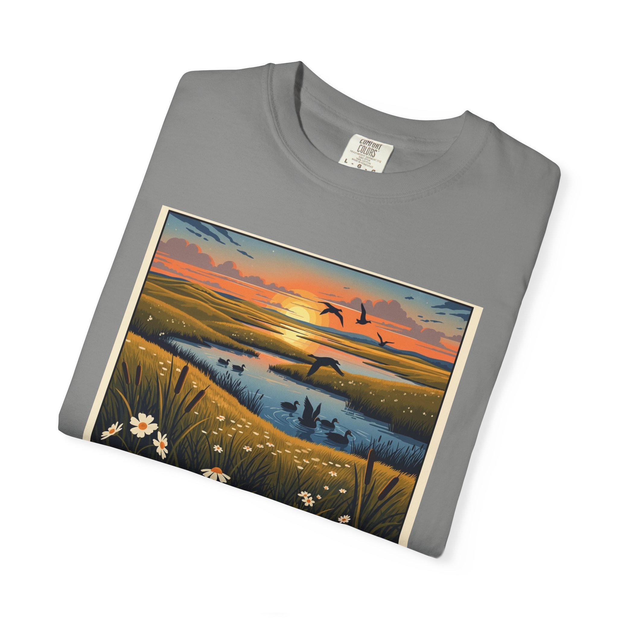 Florence Lake National Wildlife Refuge WPA Style Unisex T-shirt - Image 9