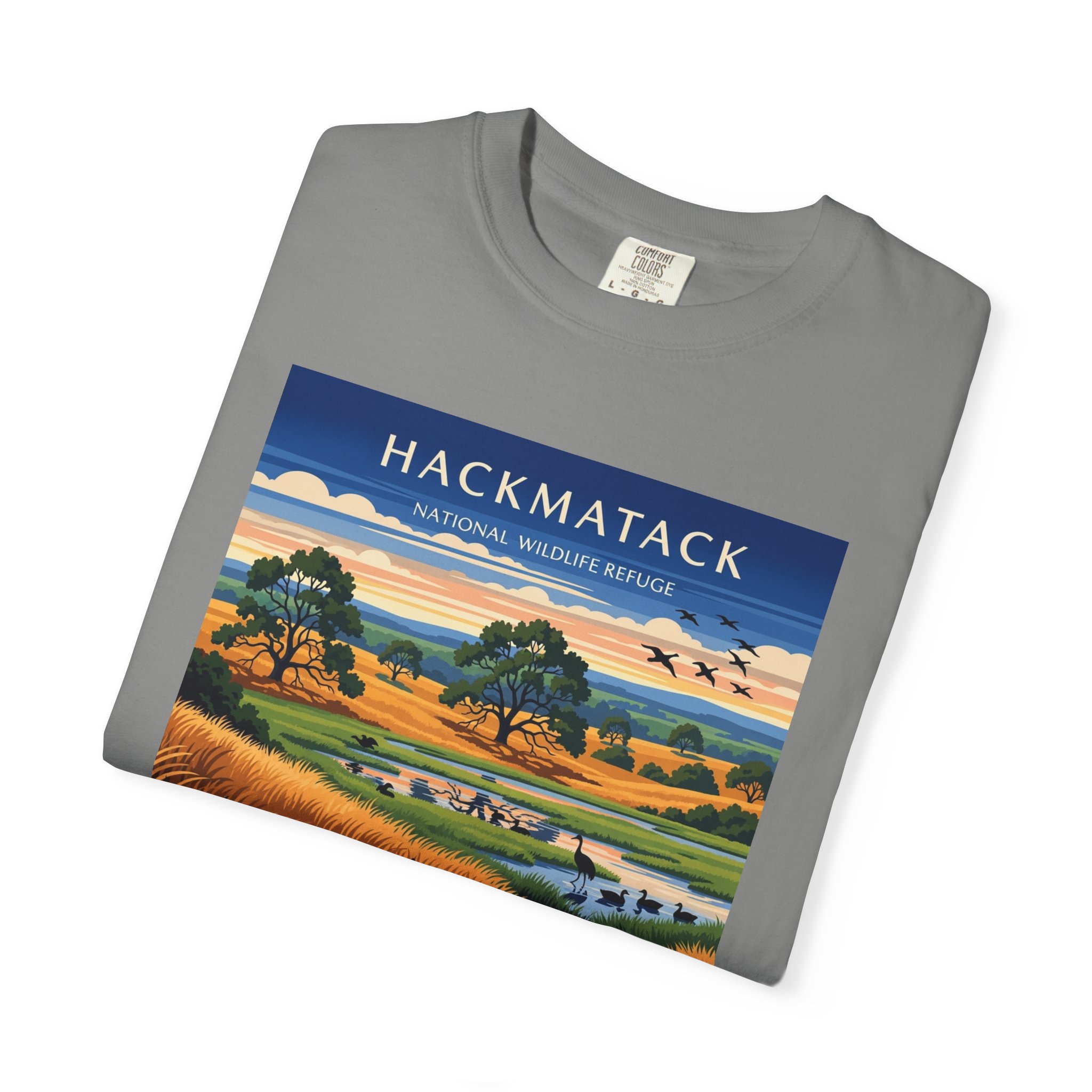 Hackmatack National Wildlife Refuge WPA Style Unisex T-shirt - Image 9