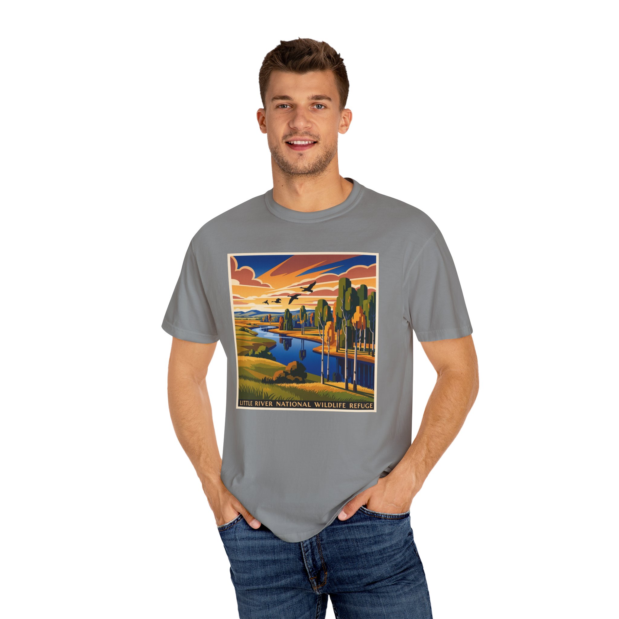 Little River National Wildlife Refuge WPA Style Unisex T-shirt - Image 10