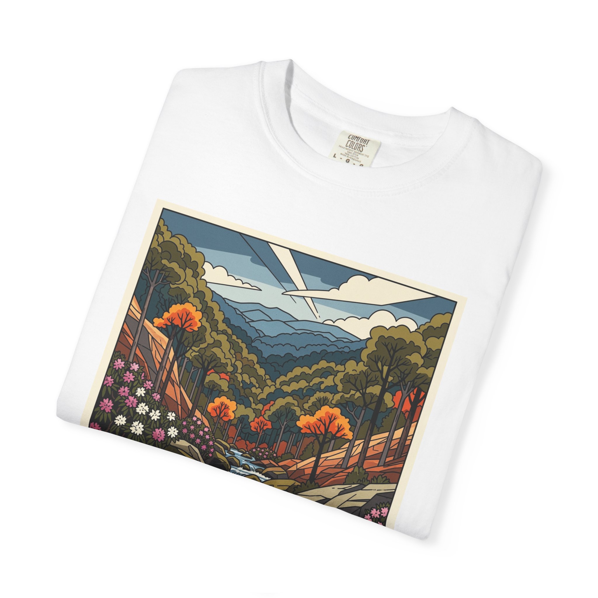 Shawvers Run Wilderness WPA Style Unisex T-shirt - Image 3