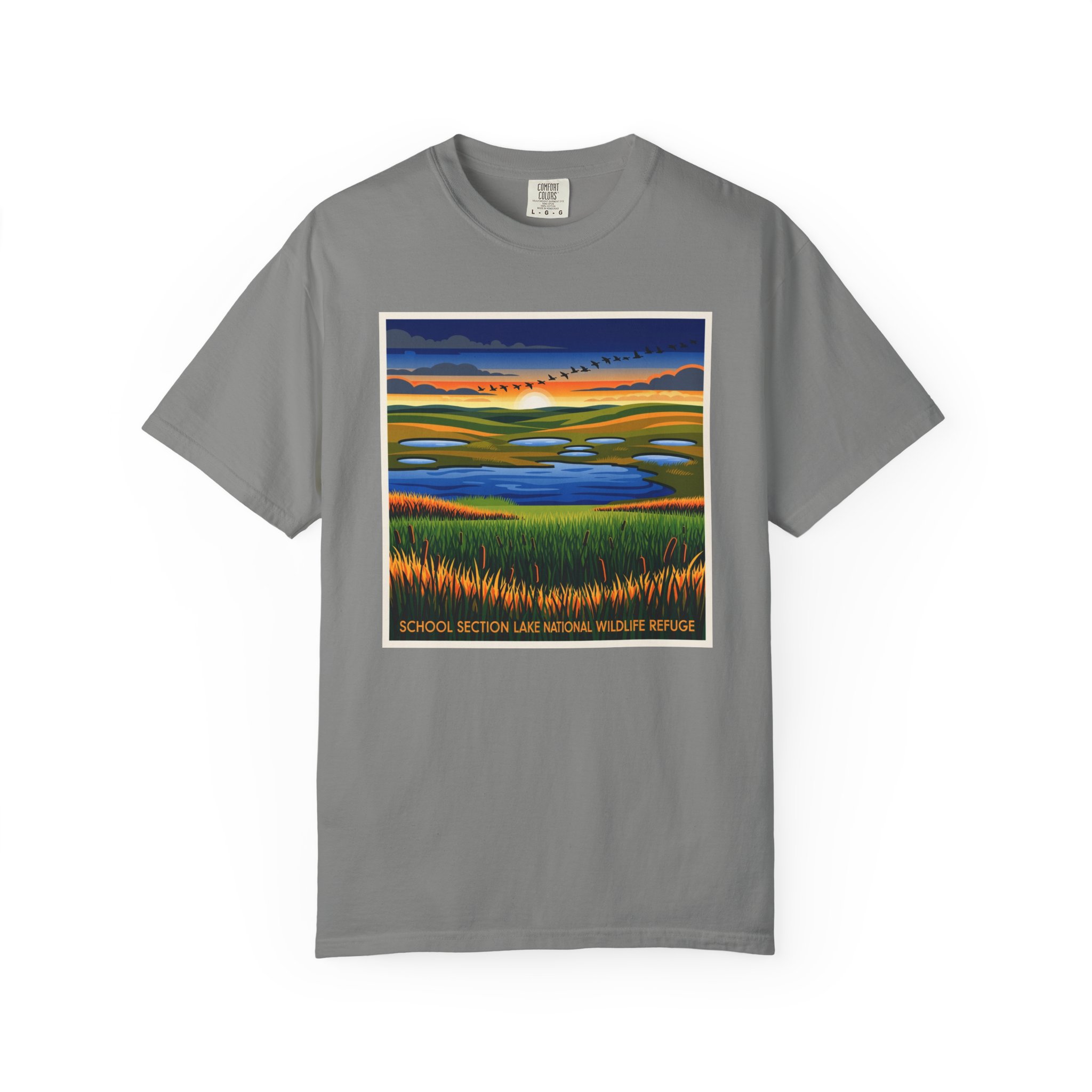 School Section Lake National Wildlife Refuge WPA Style Unisex T-shirt - Image 7