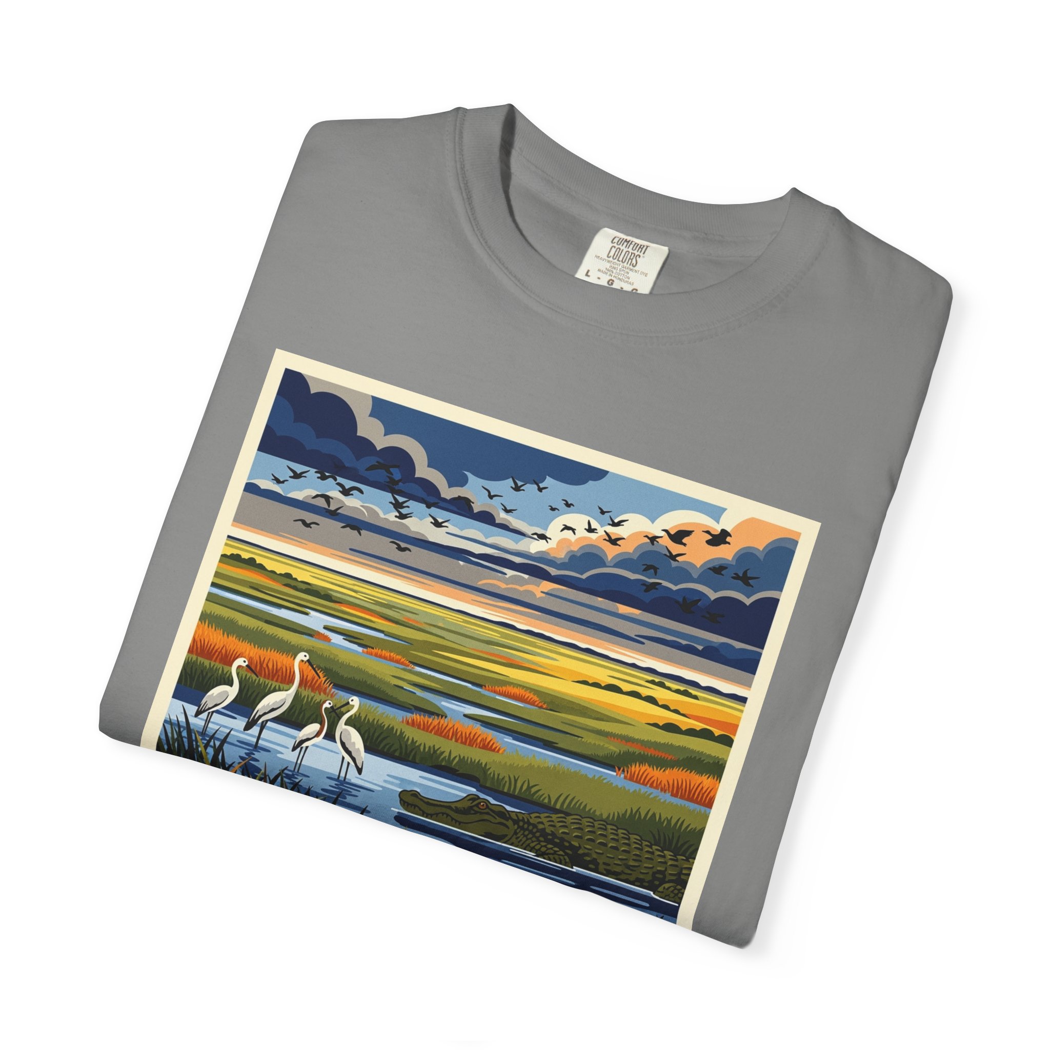 Texas Point National Wildlife Refuge WPA Style Unisex T-shirt - Image 9