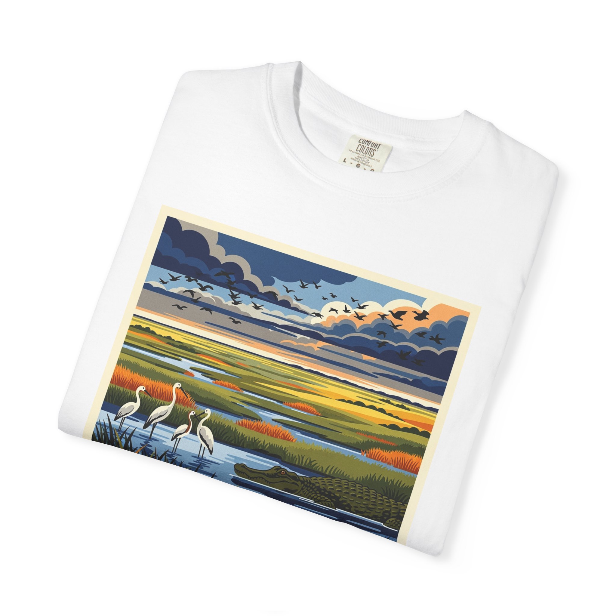 Texas Point National Wildlife Refuge WPA Style Unisex T-shirt - Image 3