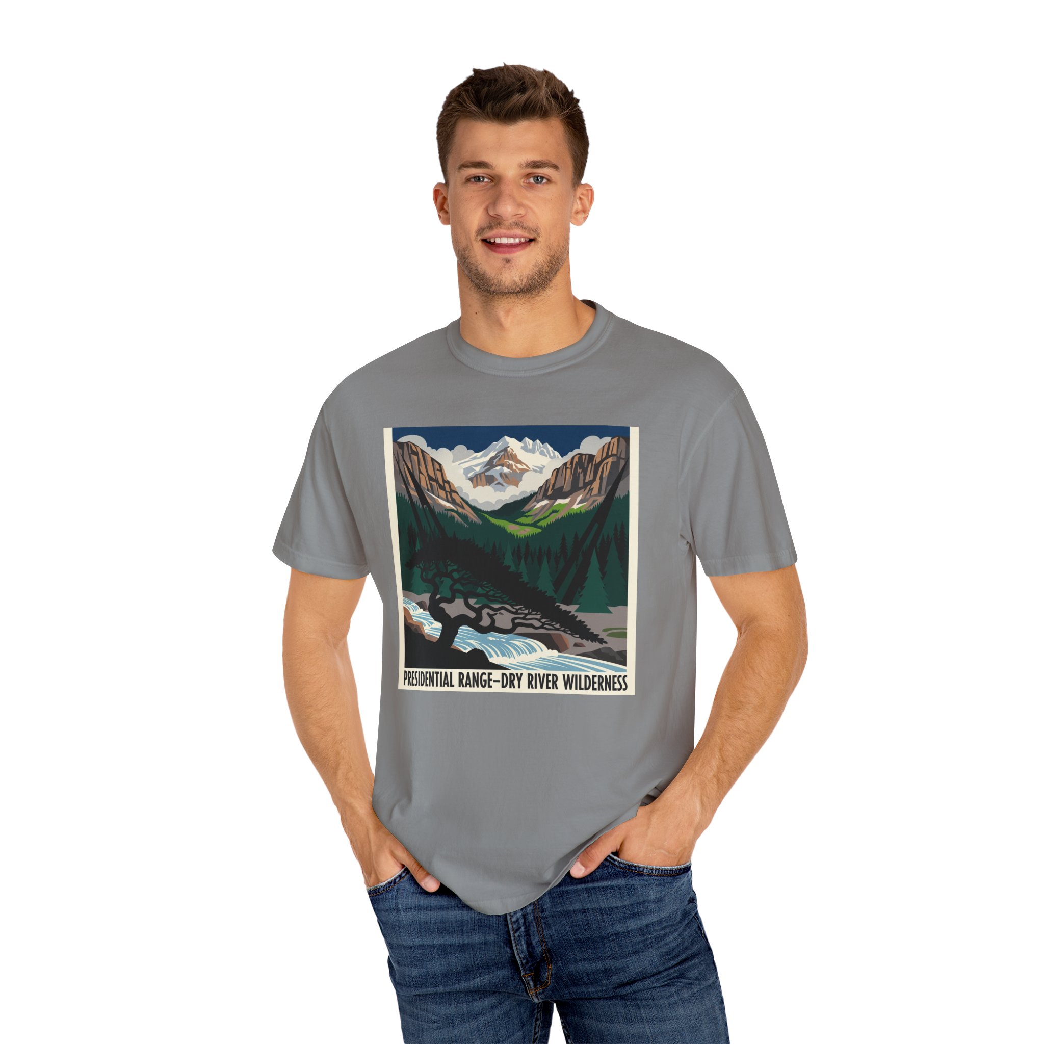 Presidential Range–Dry River Wilderness WPA Style Unisex T-shirt - Image 10