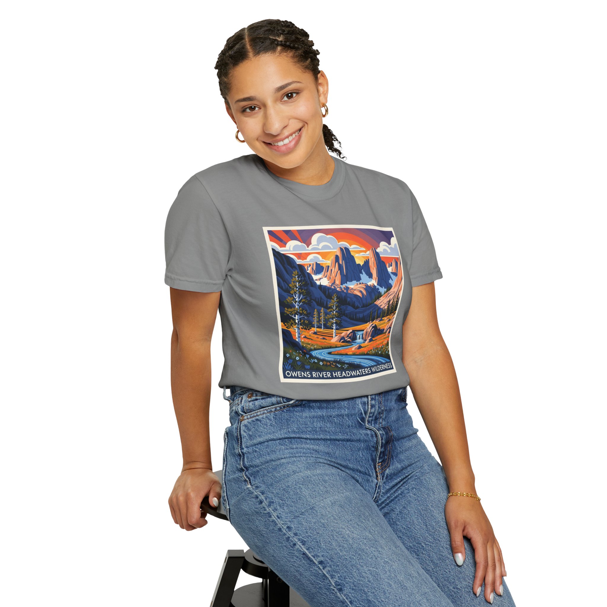 Owens River Headwaters Wilderness WPA Style Unisex T-shirt - Image 11