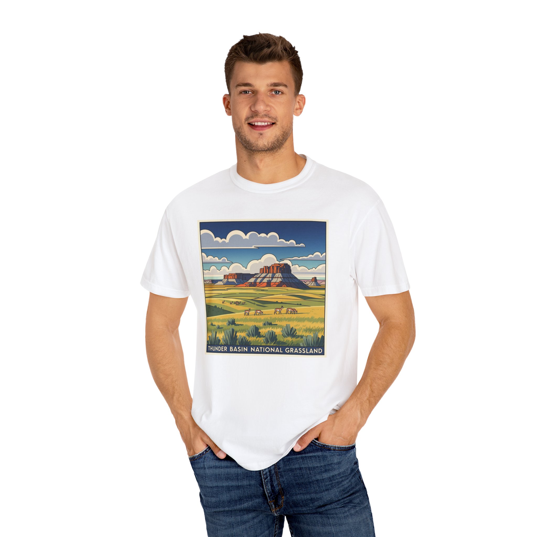 Thunder Basin National Grassland WPA Style Unisex T-shirt - Image 4