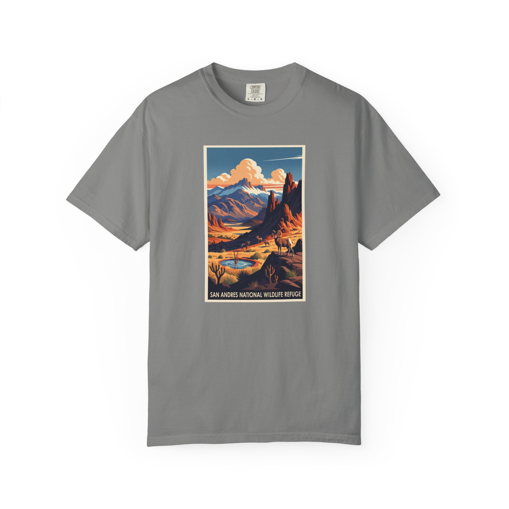 San Andres National Wildlife Refuge WPA Style Unisex T-shirt - Image 7
