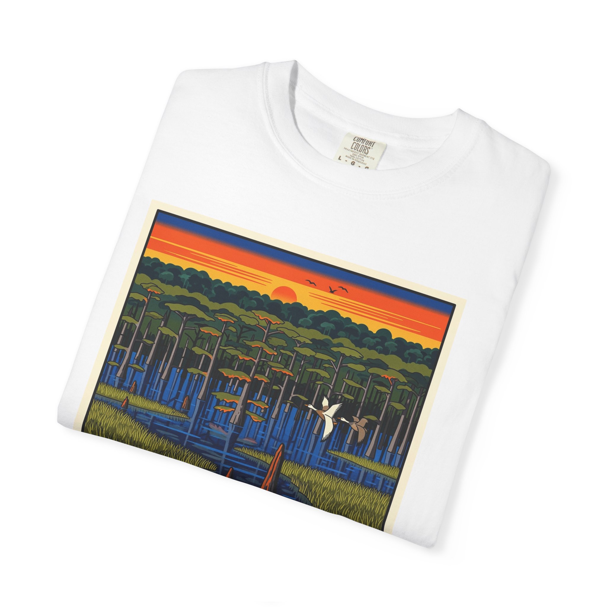 Morgan Brake National Wildlife Refuge WPA Style Unisex T-shirt - Image 3