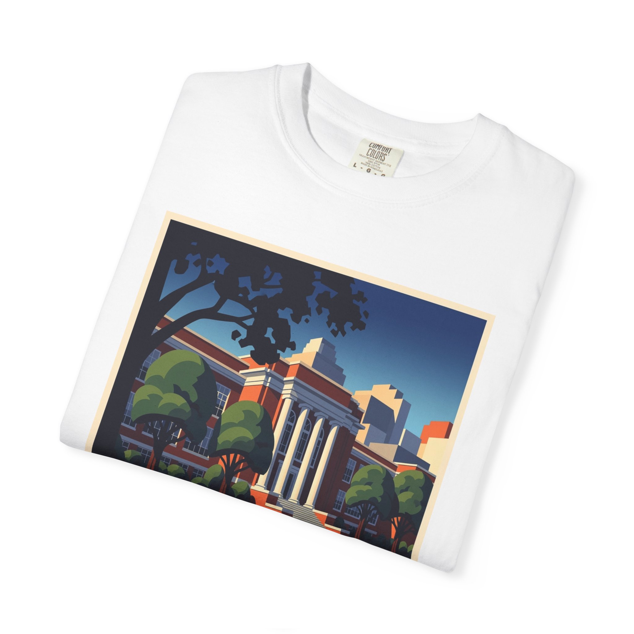 Little Rock Central High School National Historic Site WPA Style Unisex T-shirt - Image 3