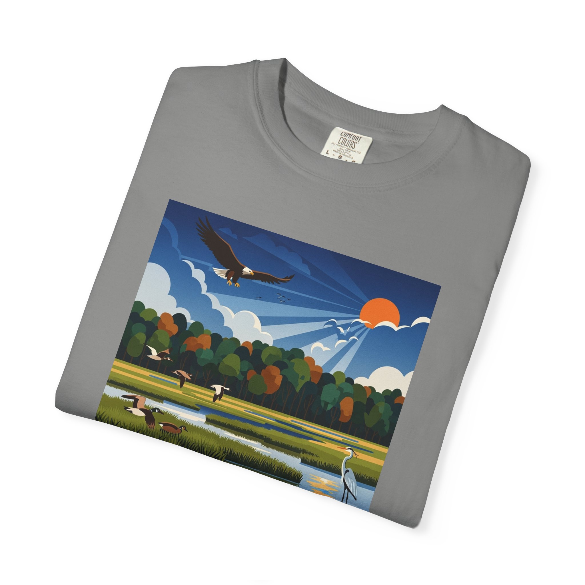 Meredosia National Wildlife Refuge WPA Style Unisex T-shirt - Image 9